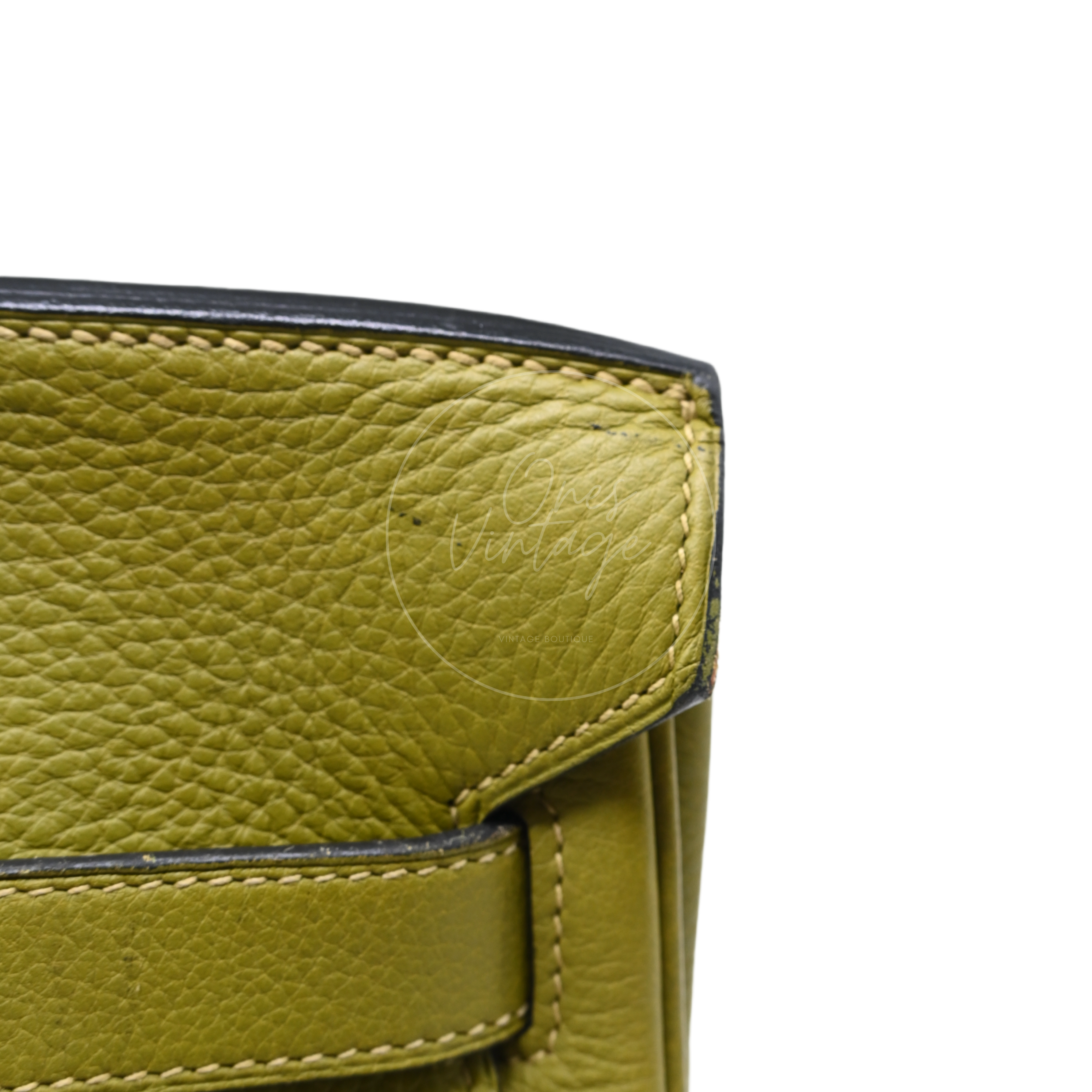 Hermes Clemence Shoulder Birkin 42 PHW Vert Chartreuse Square I