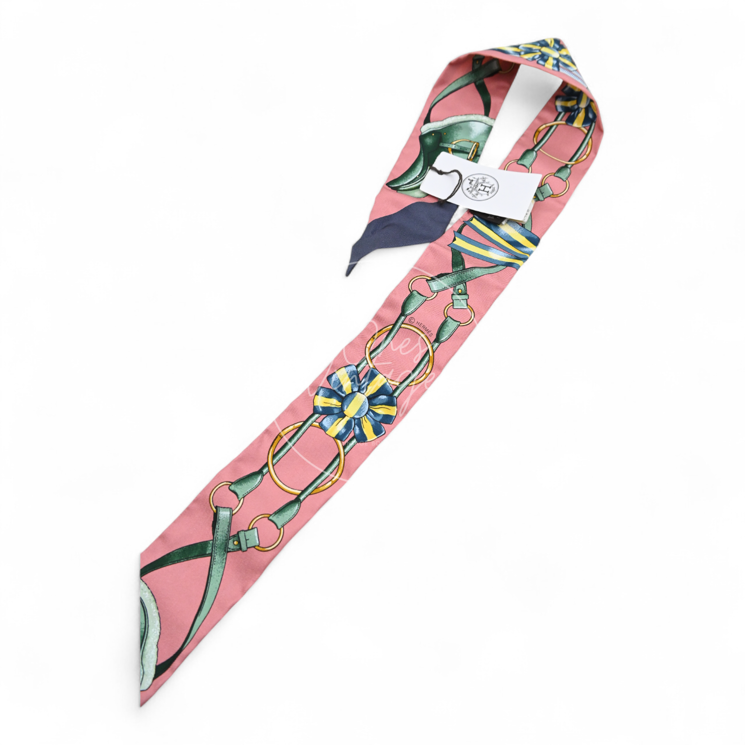 Hermes Jumping Vieux Rose Petrole Twilly