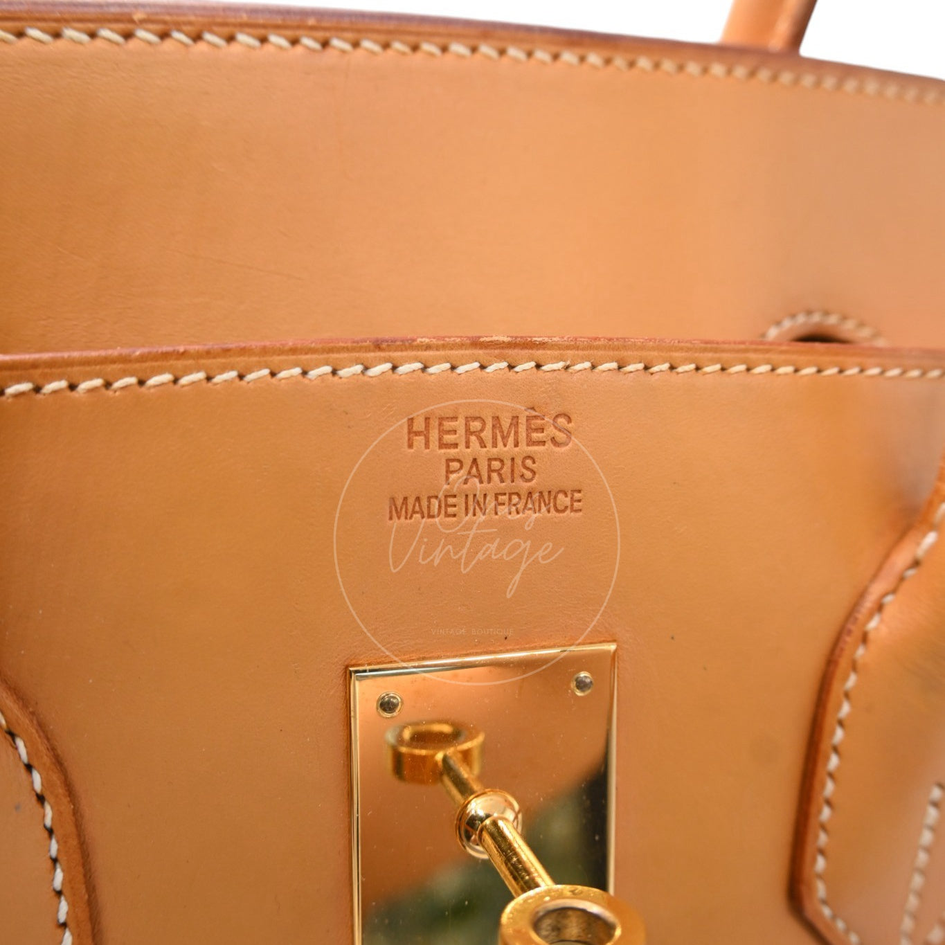 Hermes Birkin 35 Denim Fabrics GHW Brown Blue Square I