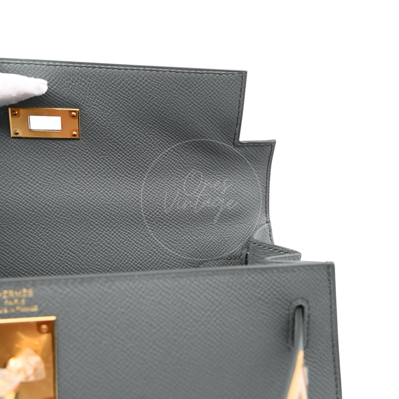 Hermes Kelly Sellier Epsom 28 GHW Vert Amande Stamp K