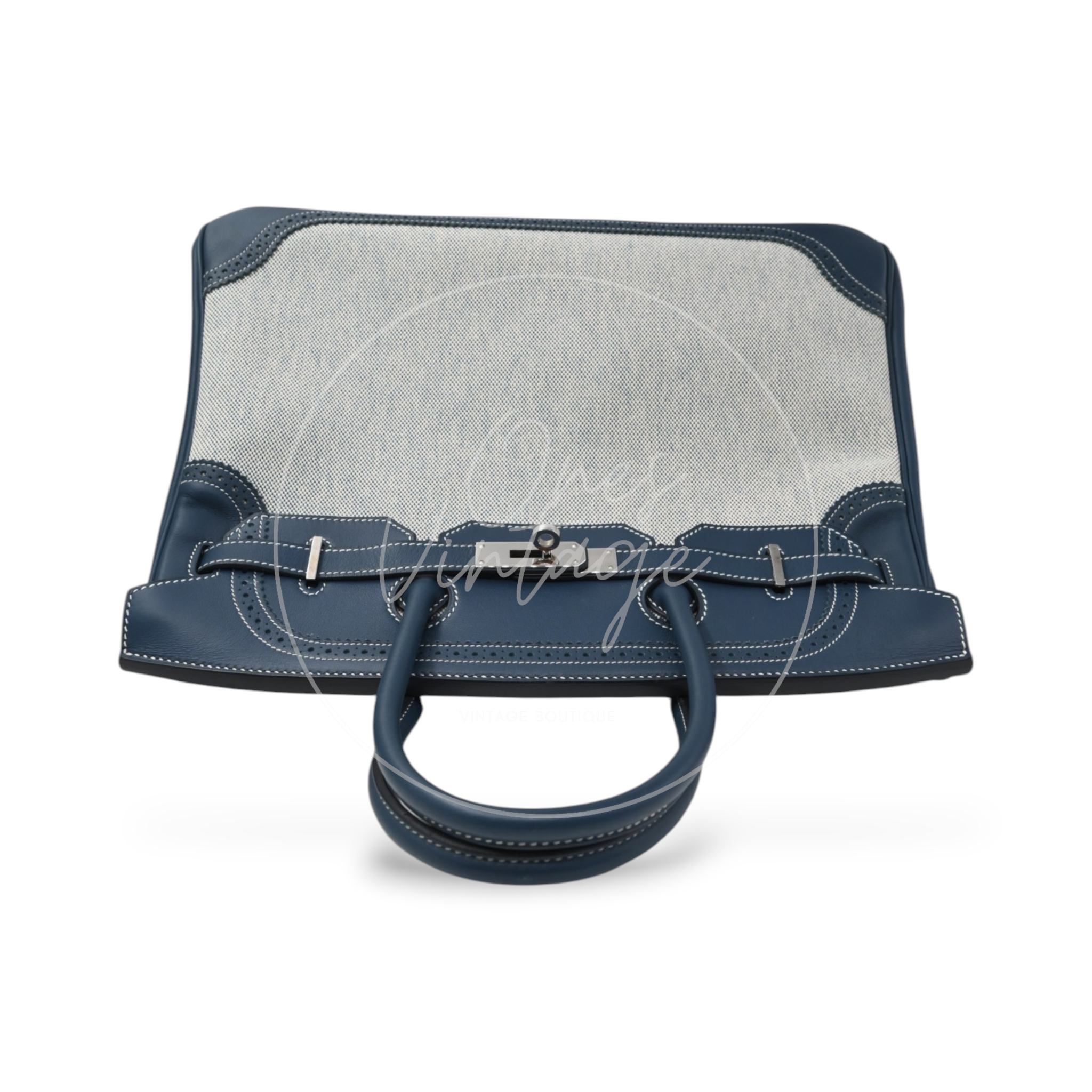 Hermes Birkin 35 Ghillies Tolie PHW Blue Square R