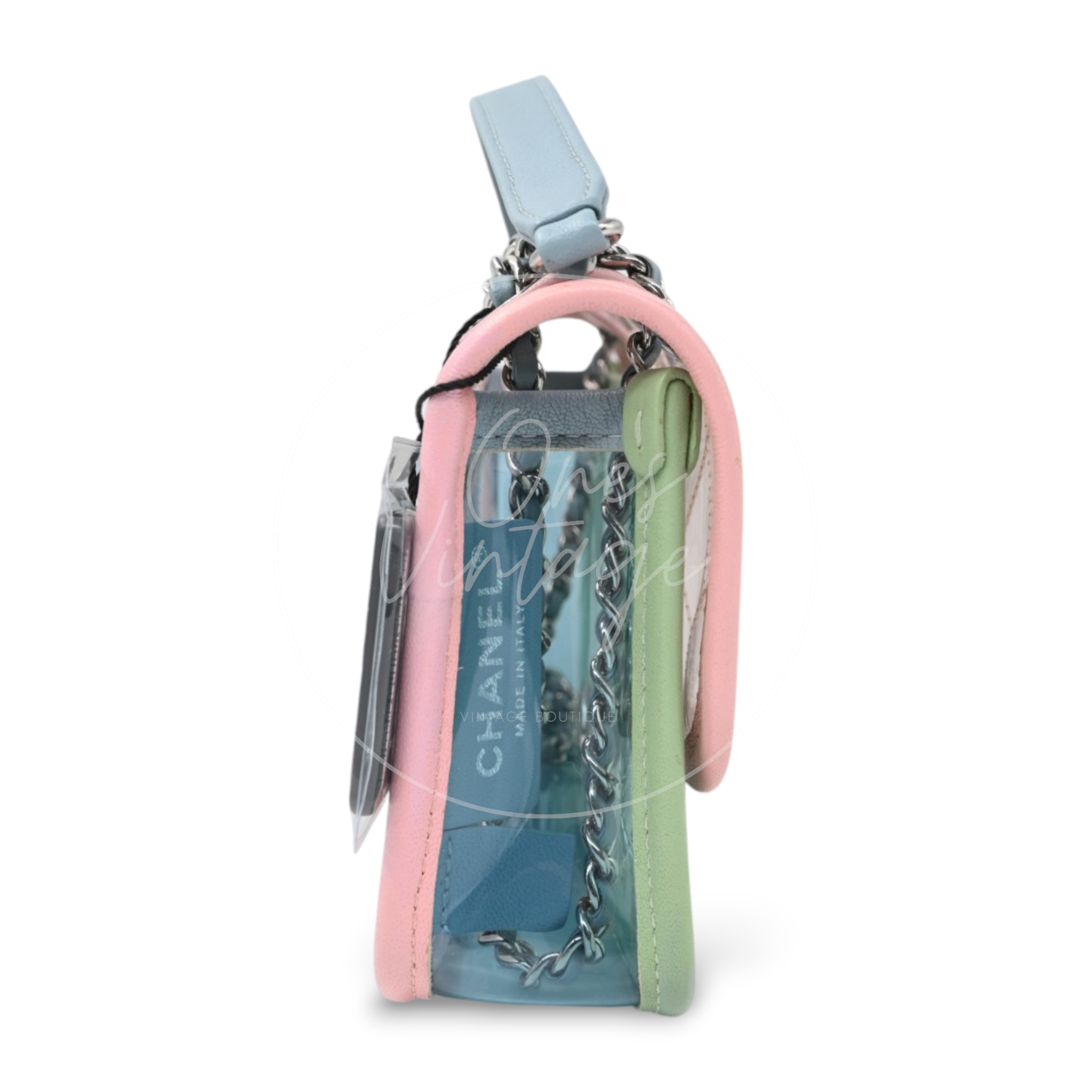 Chanel Coco Splash PVC Flap Bag SHW Blue Pink Green Series 25