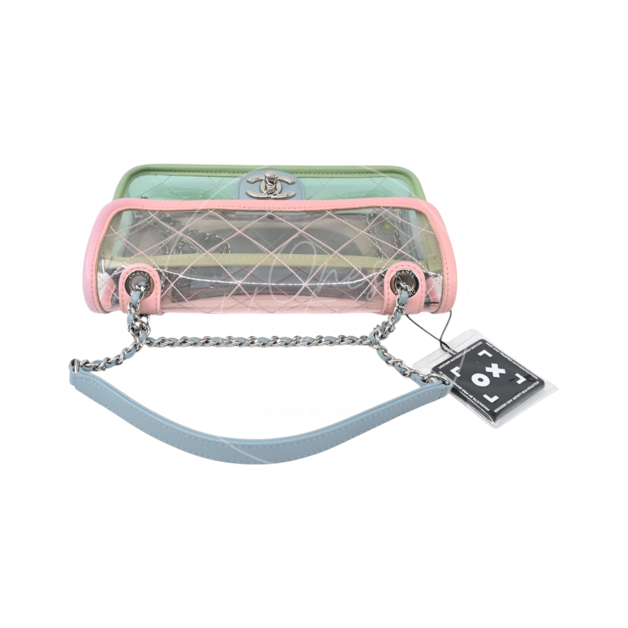 Chanel Coco Splash PVC Flap Bag SHW Blue Pink Green Series 25