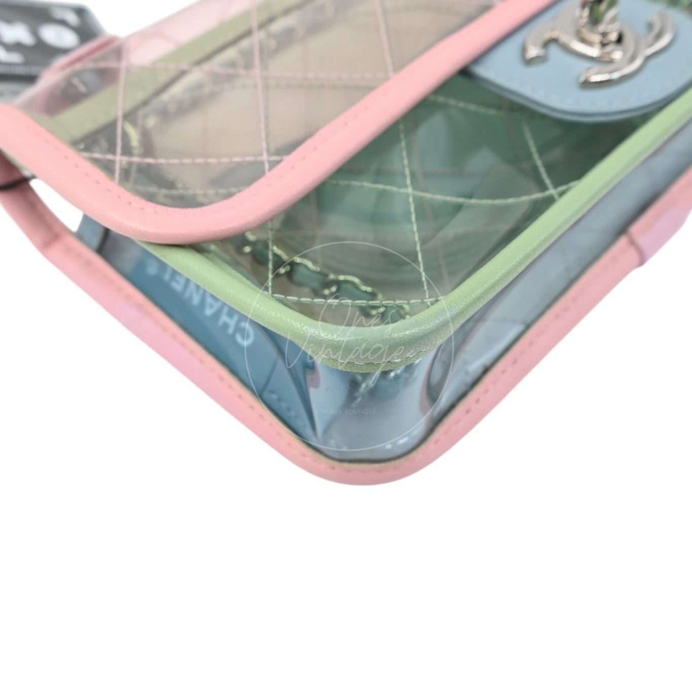 Chanel Coco Splash PVC Flap Bag SHW Blue Pink Green Series 25