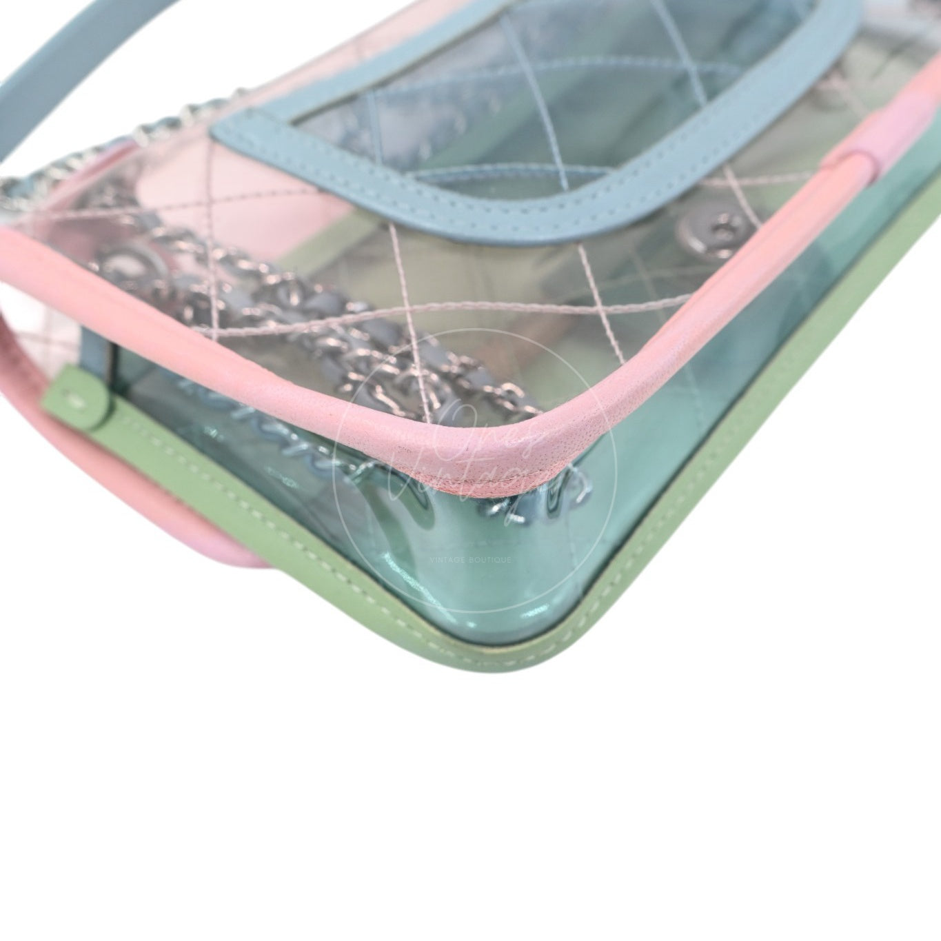 Chanel Coco Splash PVC Flap Bag SHW Blue Pink Green Series 25