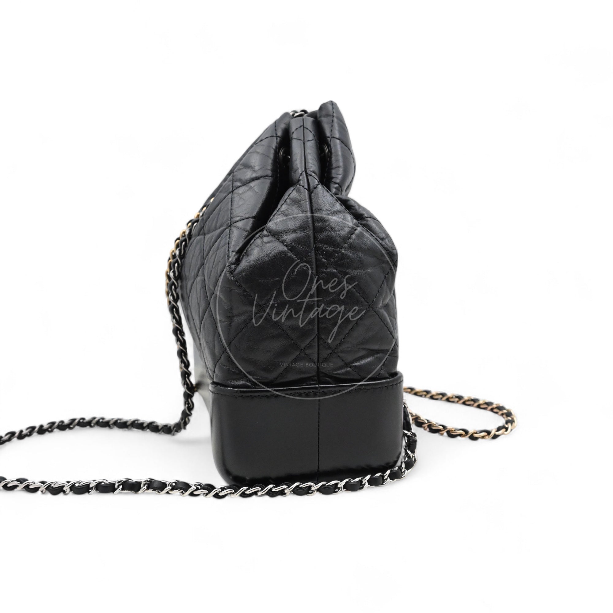 Chanel Calfskin Gabrielle Chain Backpack SHW Black Series 29
