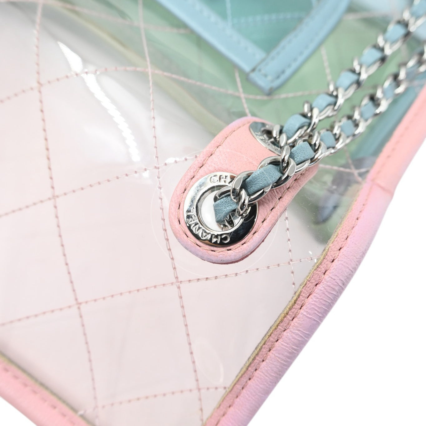 Chanel Coco Splash PVC Flap Bag SHW Blue Pink Green Series 25