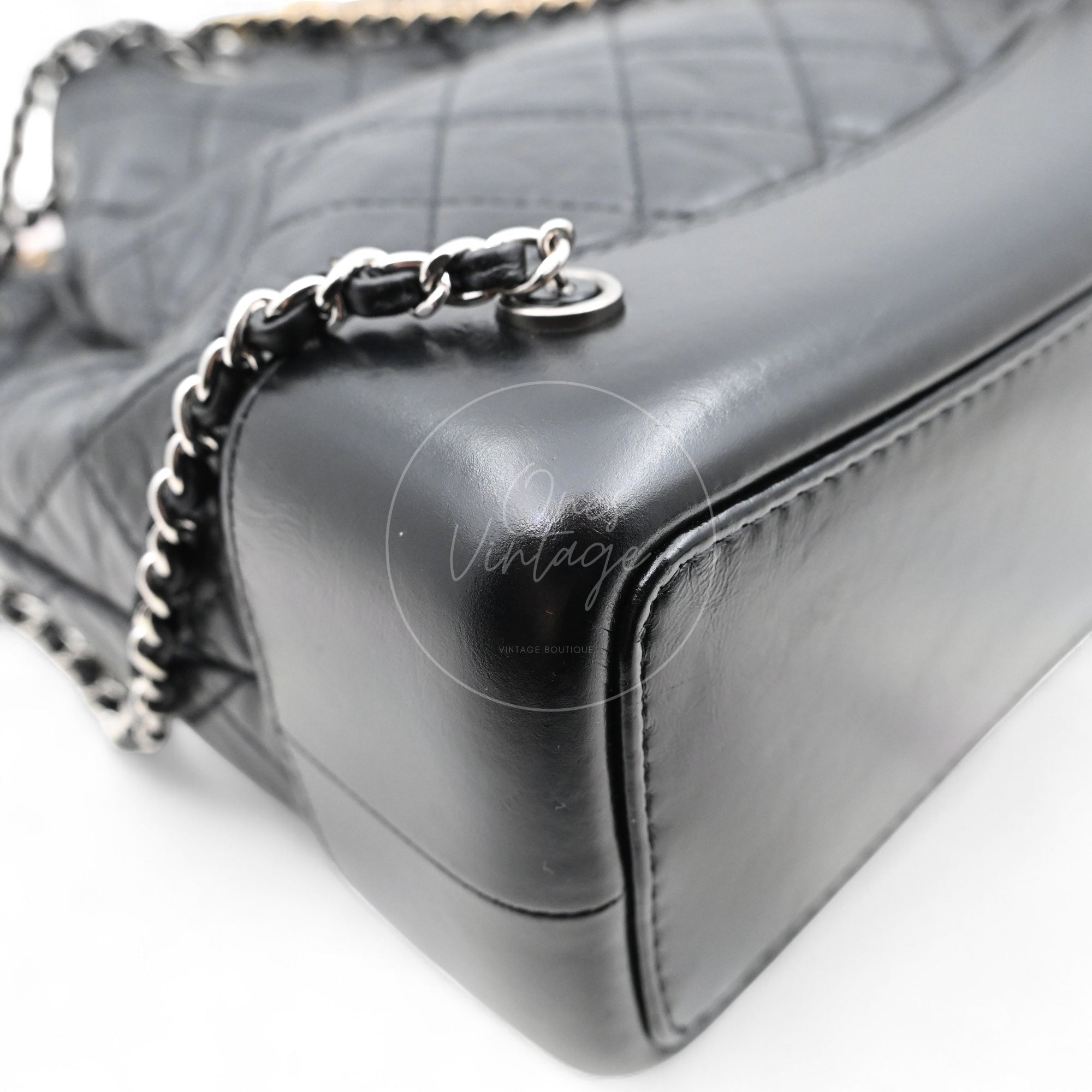 Chanel Calfskin Gabrielle Chain Backpack SHW Black Series 29