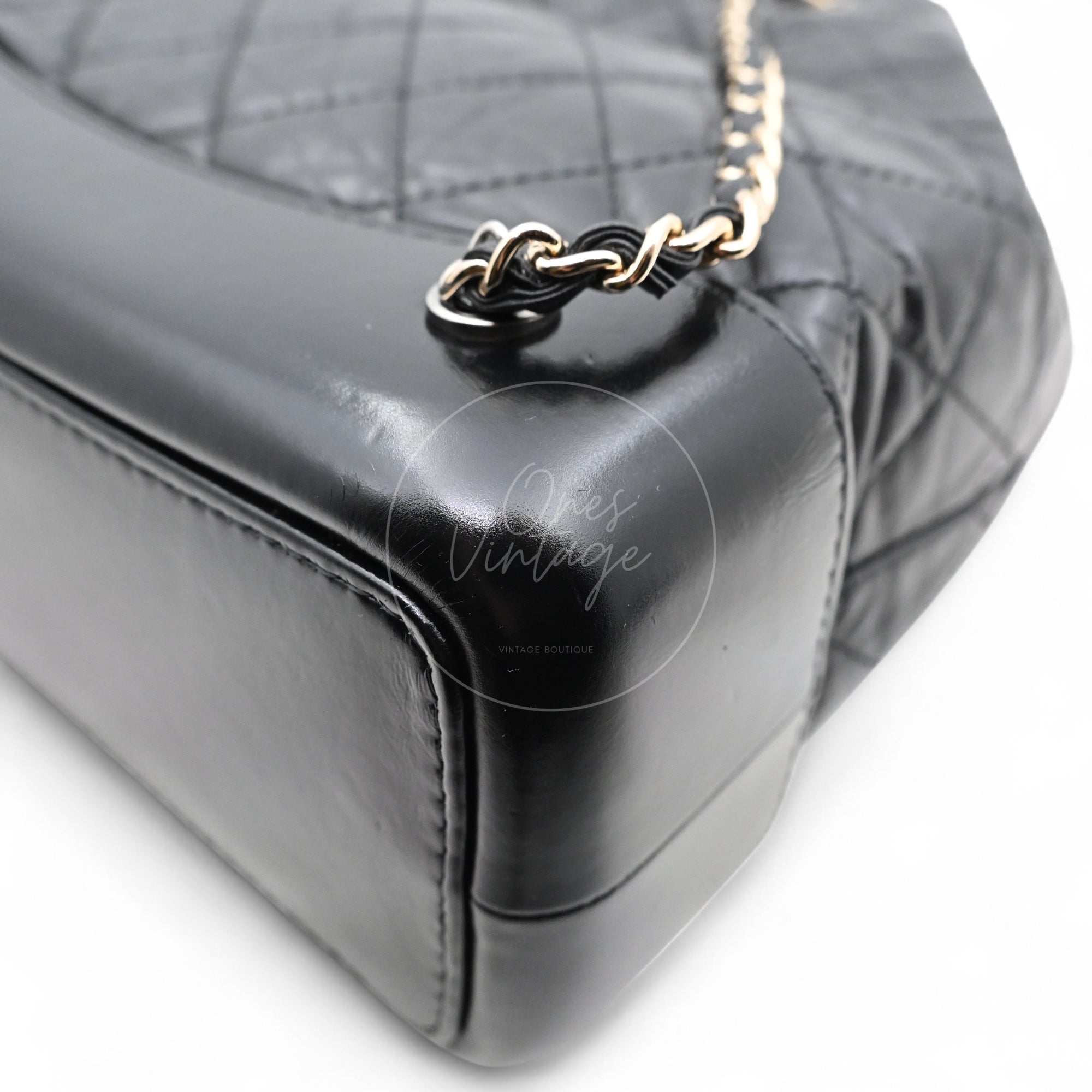 Chanel Calfskin Gabrielle Chain Backpack SHW Black Series 29