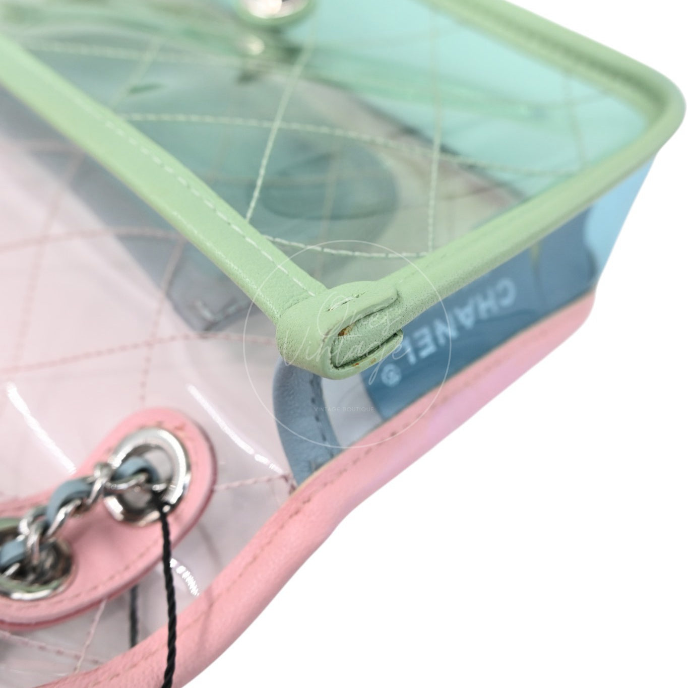 Chanel Coco Splash PVC Flap Bag SHW Blue Pink Green Series 25