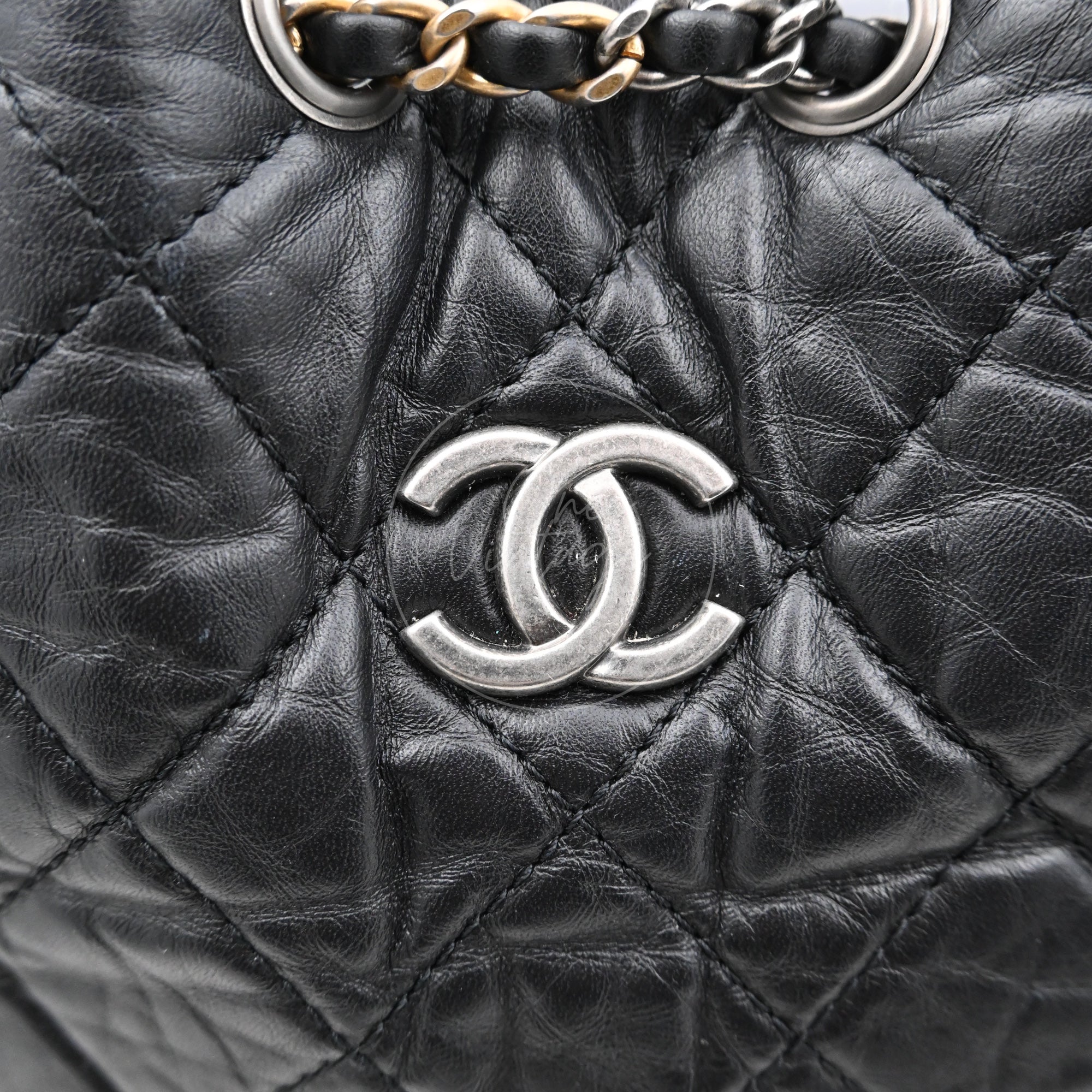 Chanel Calfskin Gabrielle Chain Backpack SHW Black Series 29