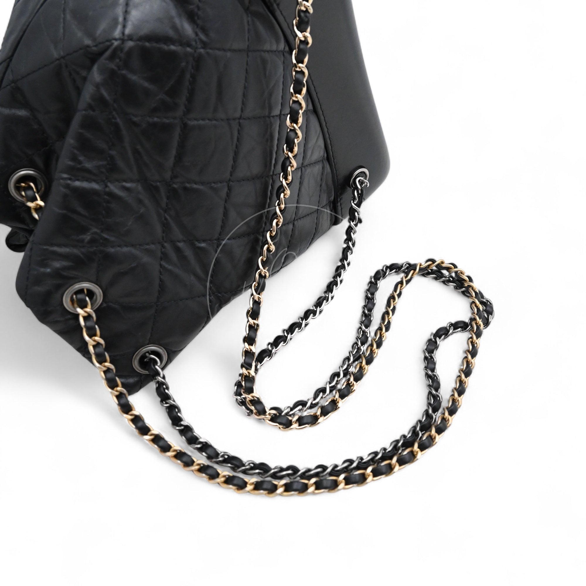 Chanel Calfskin Gabrielle Chain Backpack SHW Black Series 29