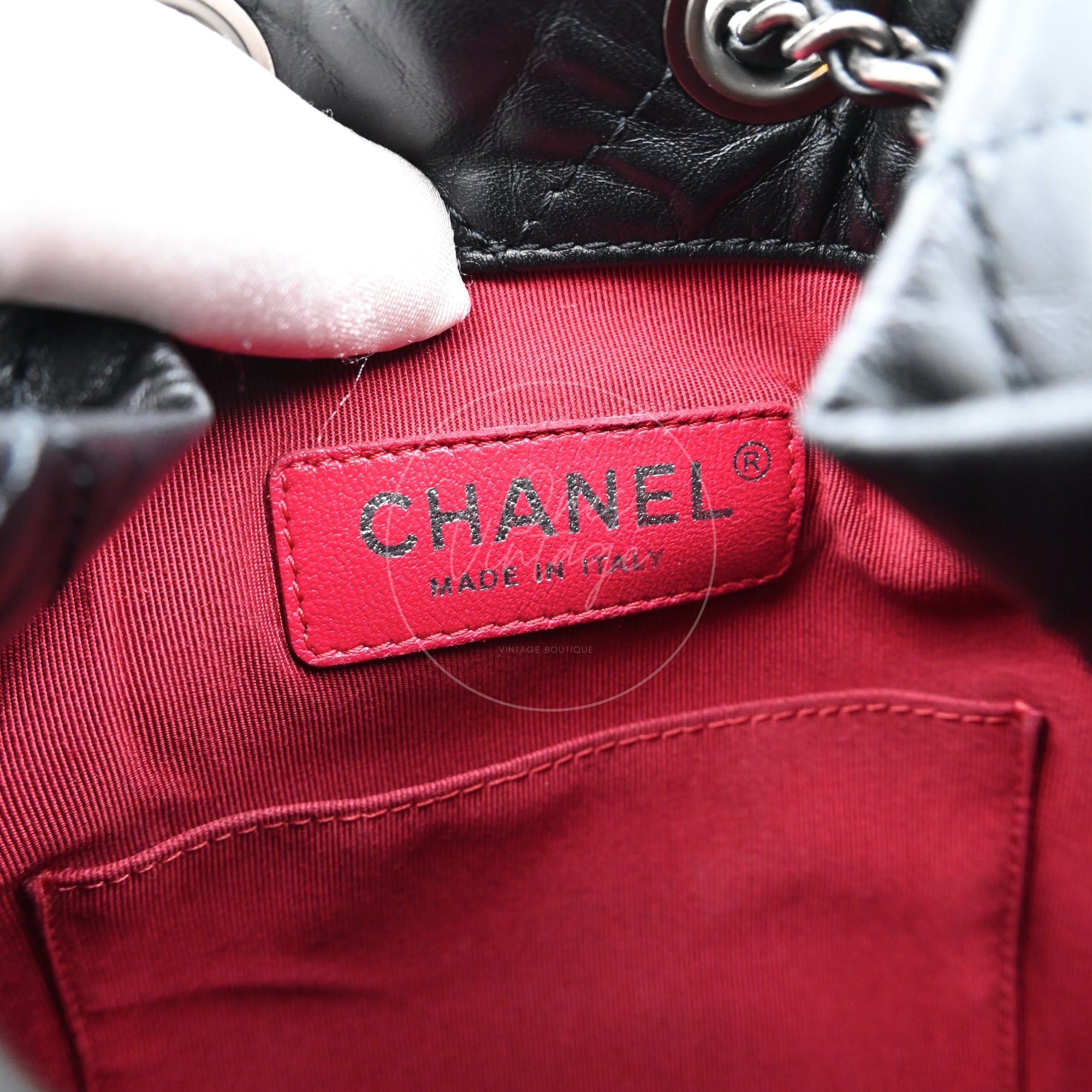 Chanel Calfskin Gabrielle Chain Backpack SHW Black Series 29