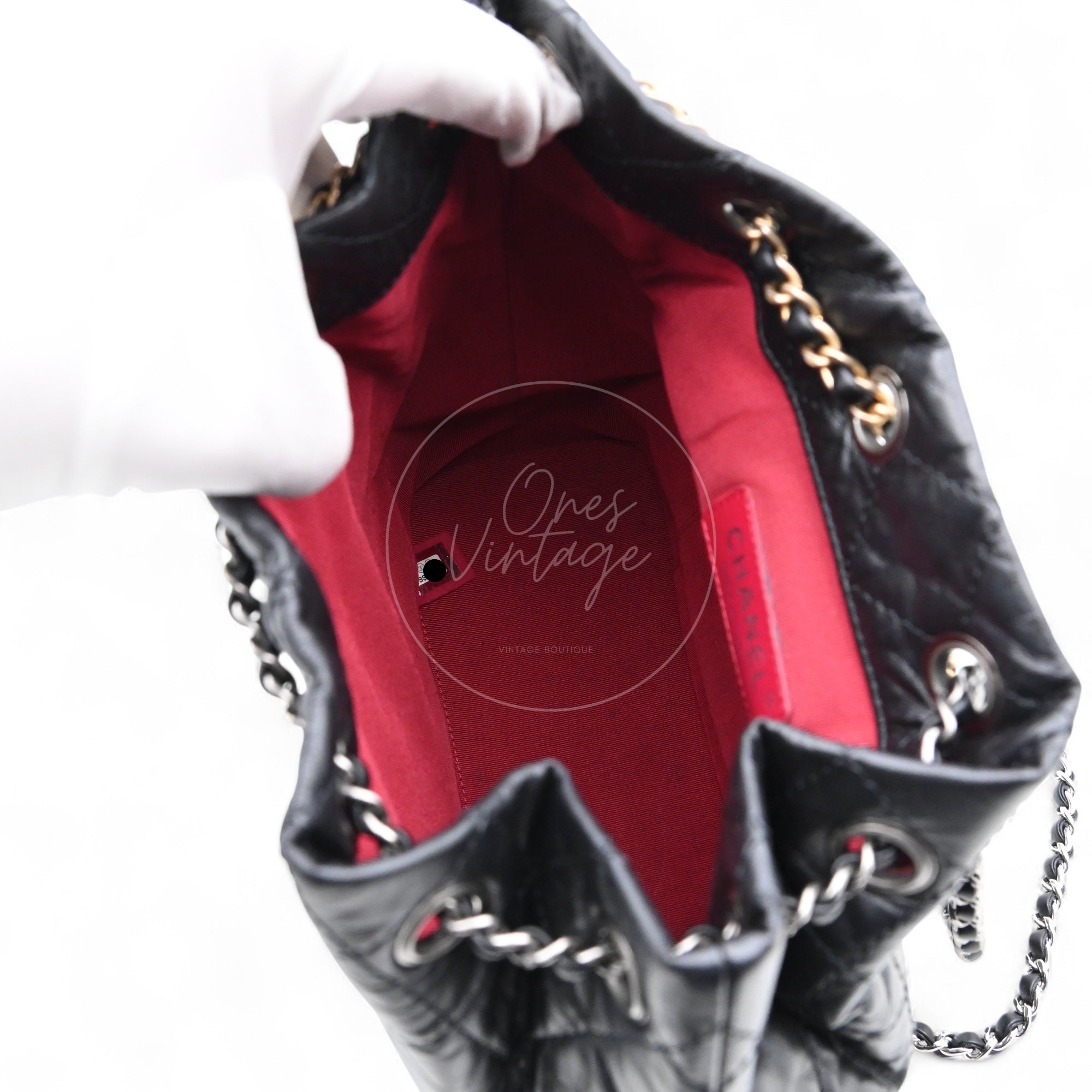 Chanel Calfskin Gabrielle Chain Backpack SHW Black Series 29