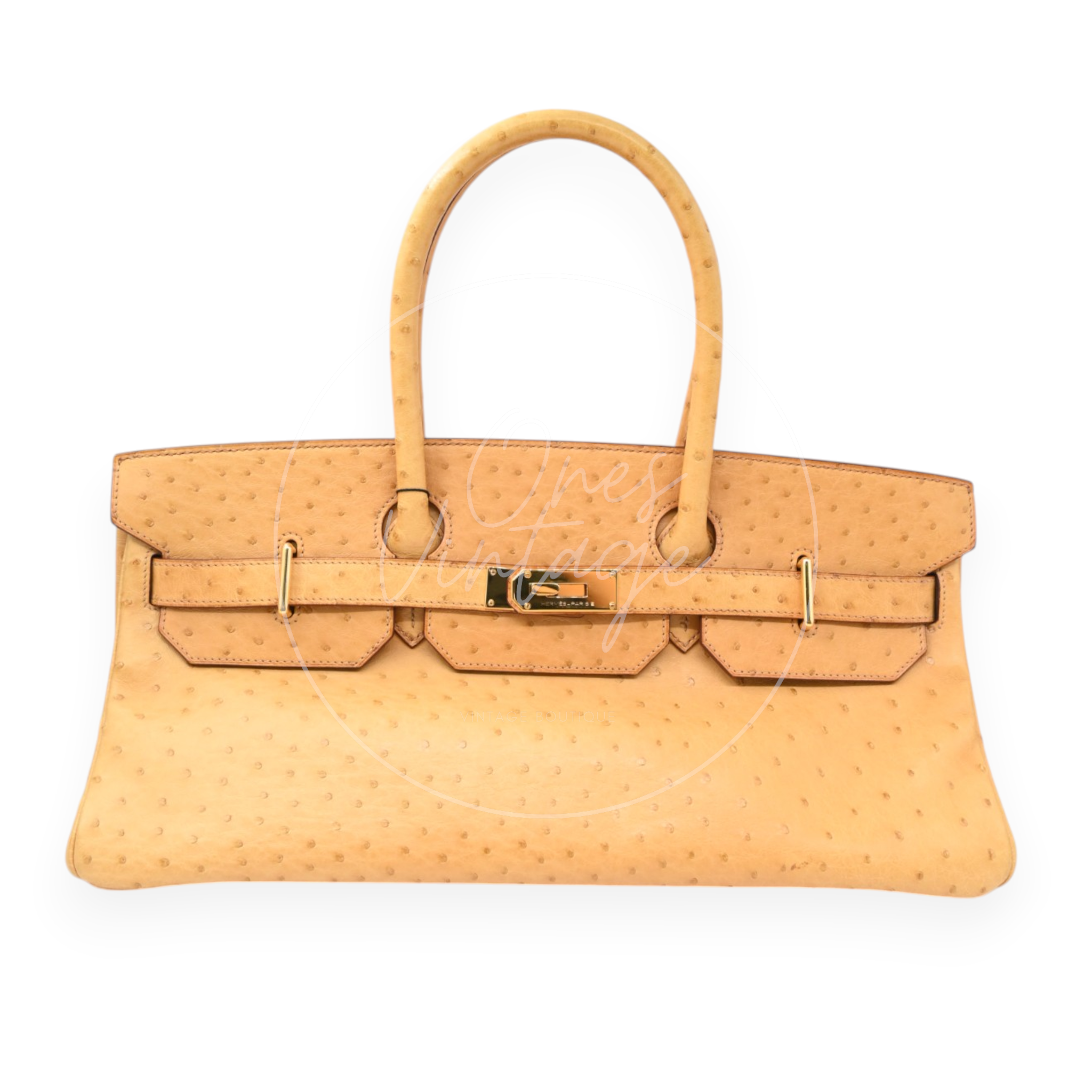 Hermes Birkin Shoulder Ostrich Leather GHW Saffron Square O