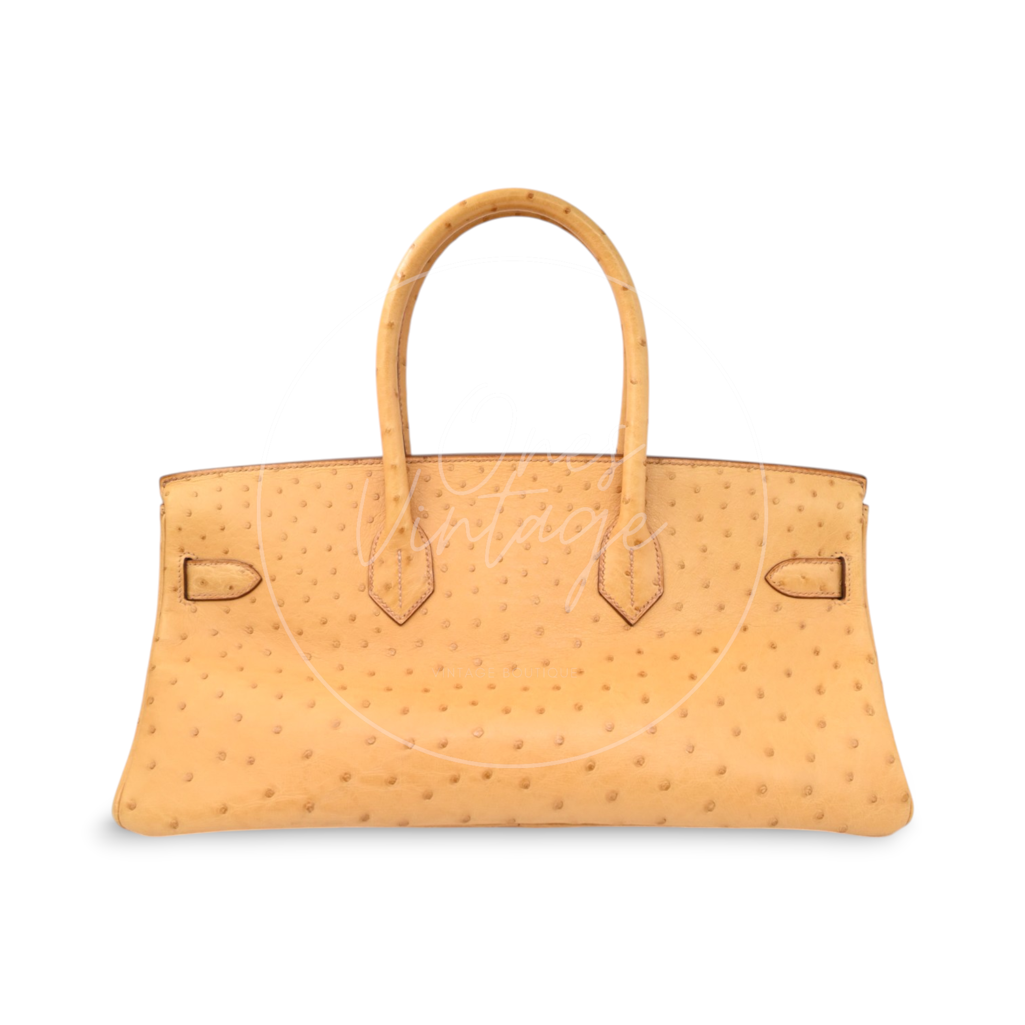 Hermes Birkin Shoulder Ostrich Leather GHW Natural Sable Square O