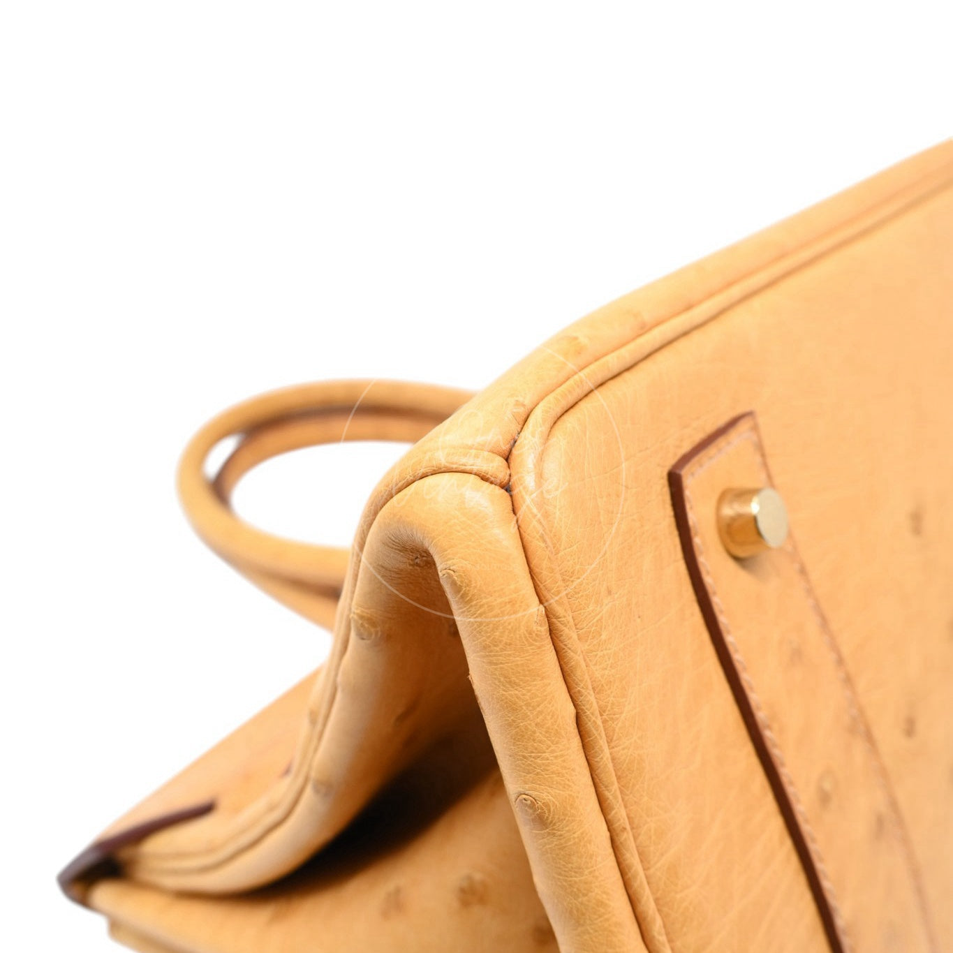 Hermes Birkin Shoulder Ostrich Leather GHW Natural Sable Square O