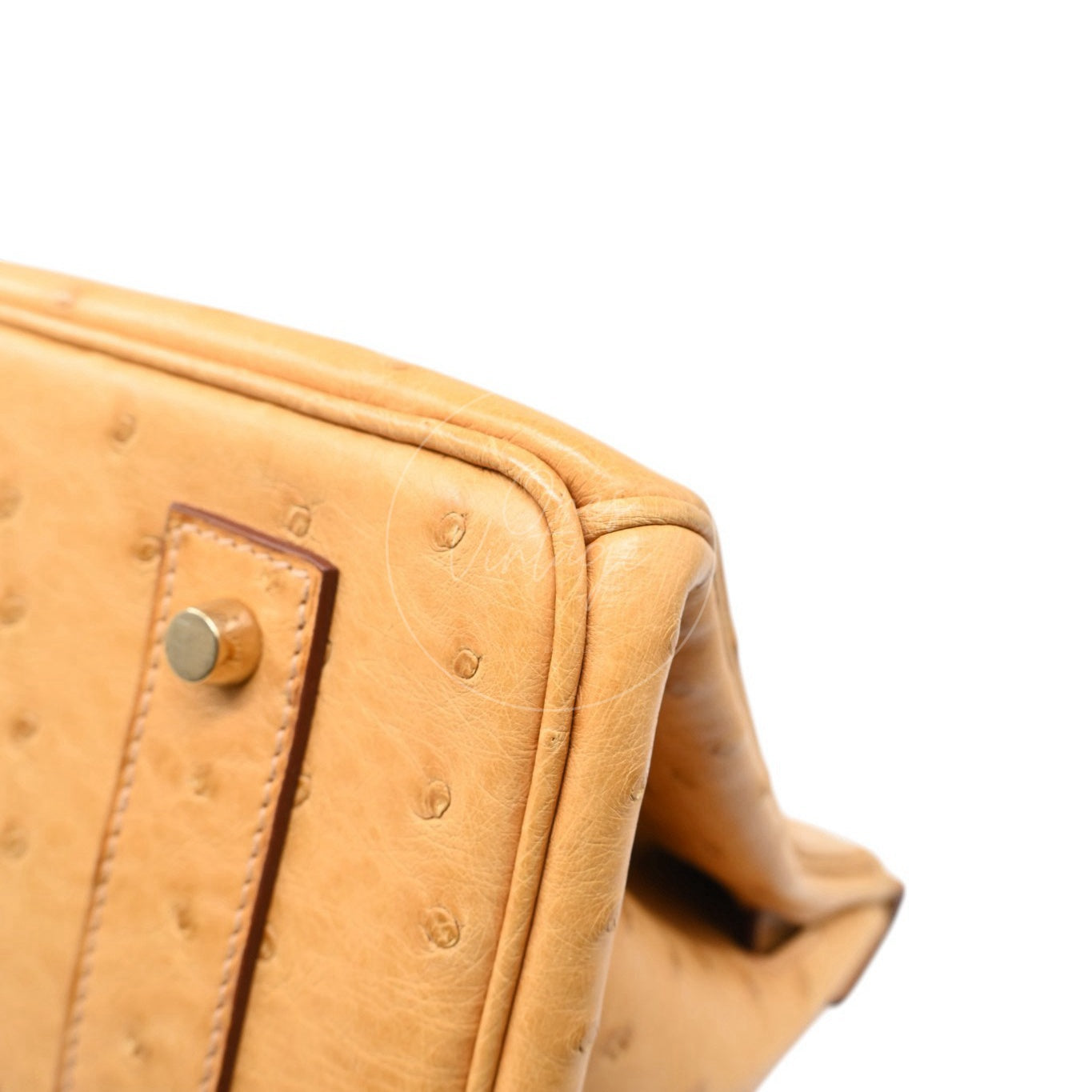 Hermes Birkin Shoulder Ostrich Leather GHW Natural Sable Square O