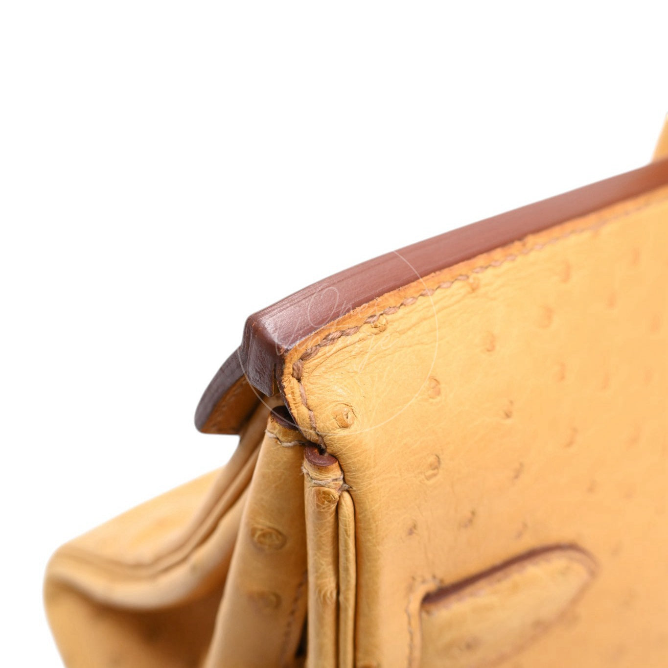 Hermes Birkin Shoulder Ostrich Leather GHW Natural Sable Square O