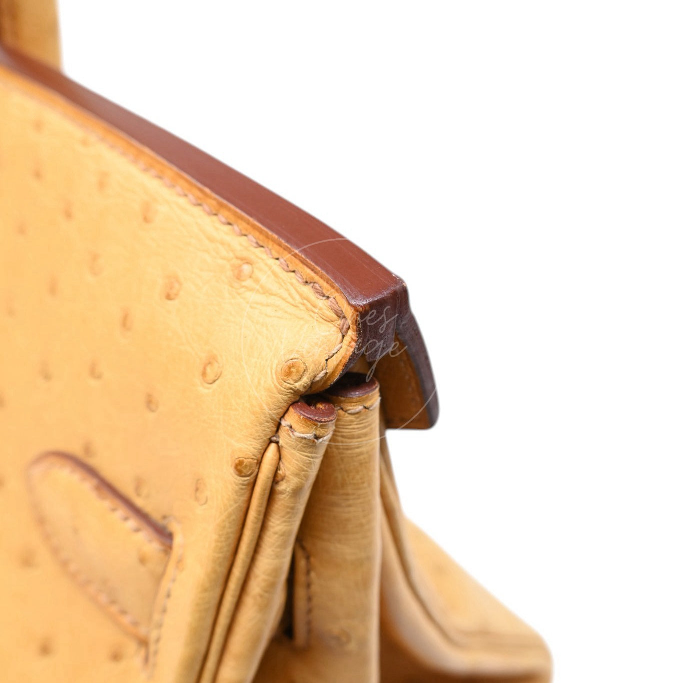 Hermes Birkin Shoulder Ostrich Leather GHW Natural Sable Square O