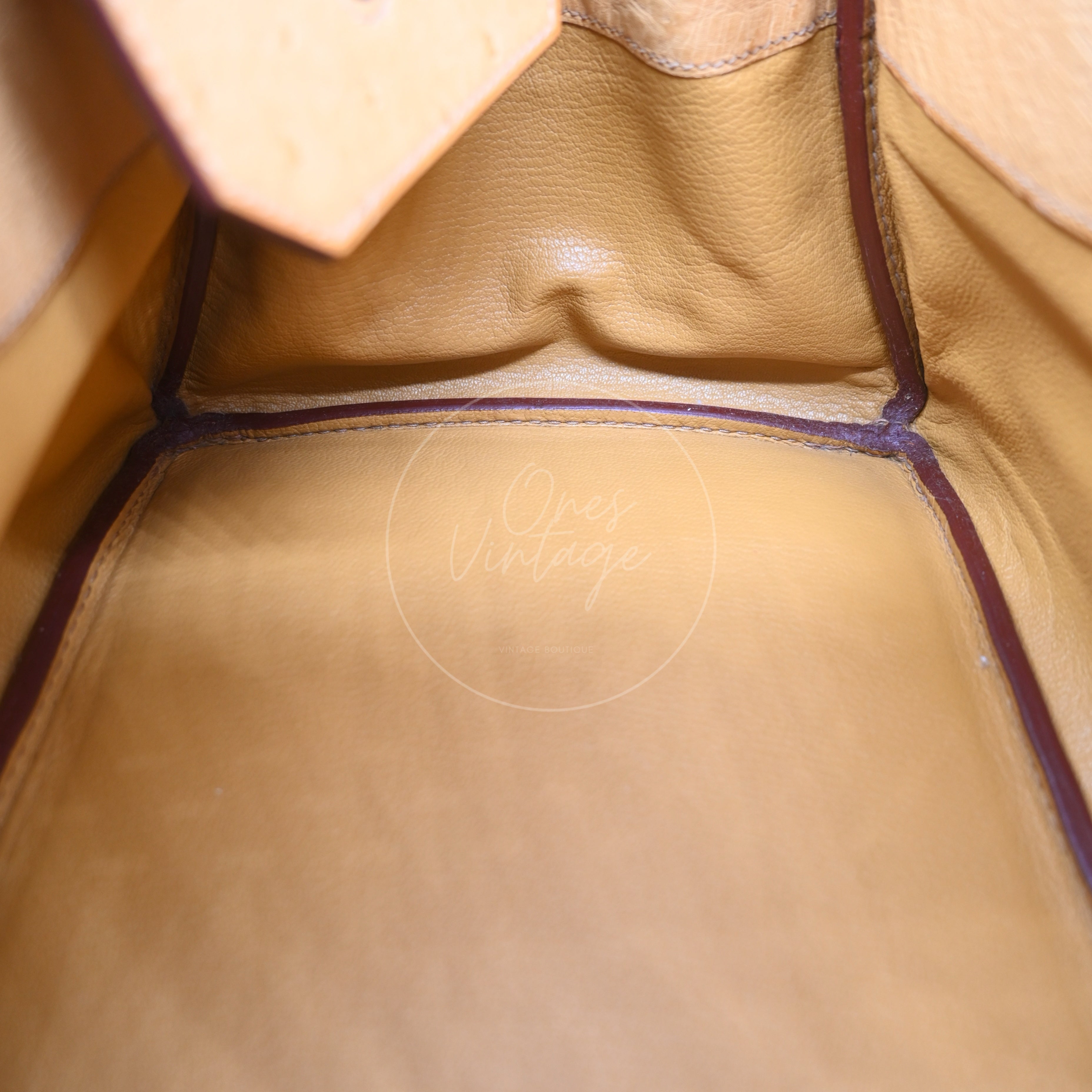 Hermes Birkin Shoulder Ostrich Leather GHW Natural Sable Square O