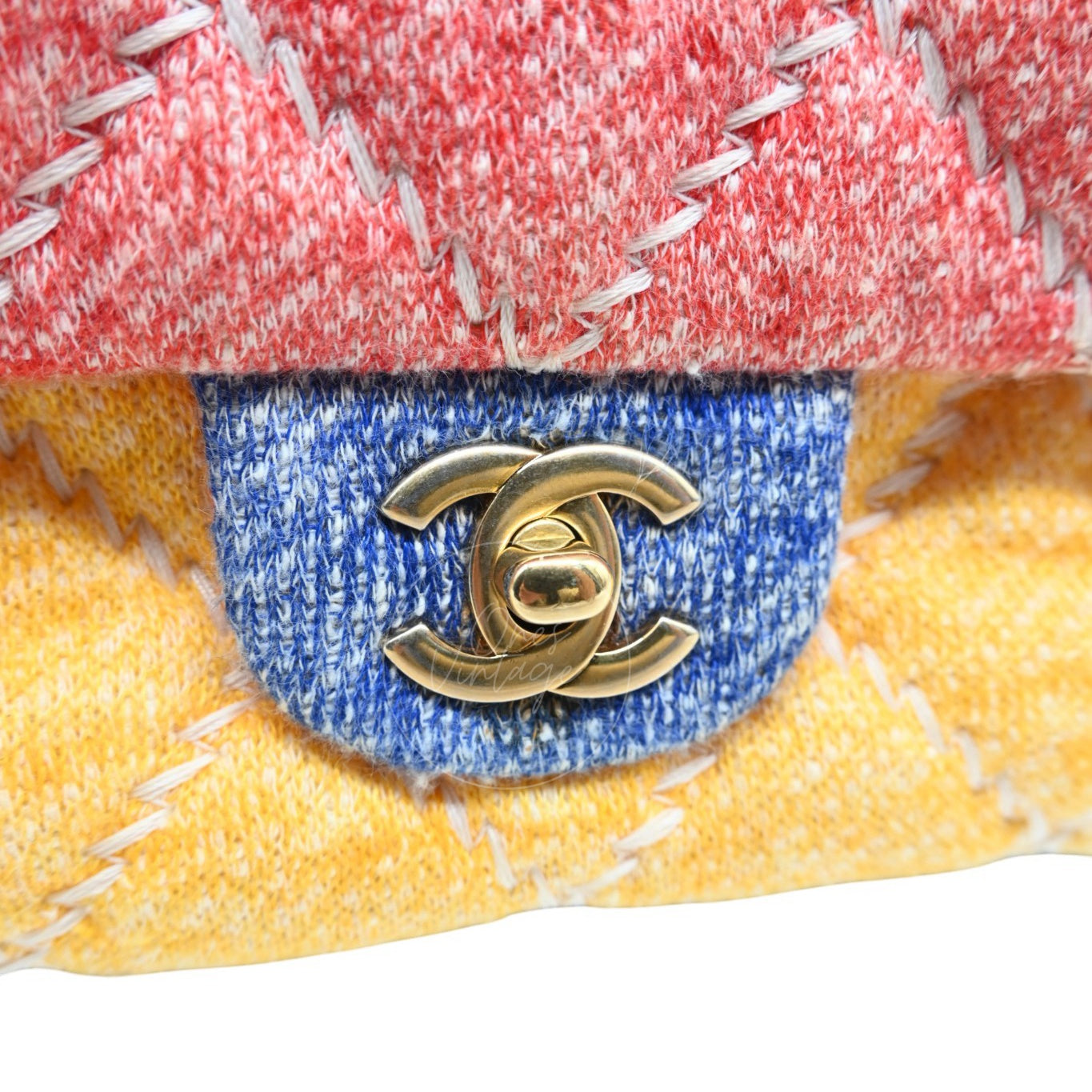 Chanel Jersey Knit Medium Flap Bag GHW Multicolor Series 20
