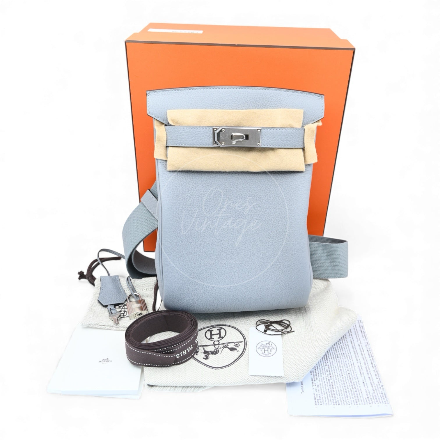 Hermes Hac a Dos PM Togo Backpack PHW Gris Pantin Stamp K