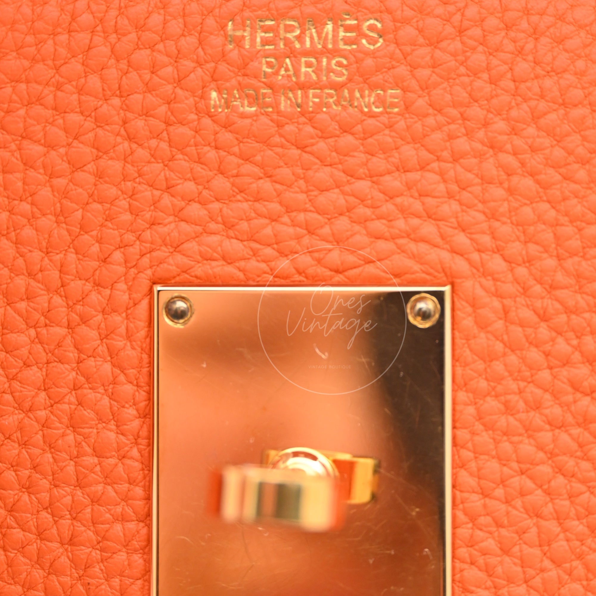 Hermes Shoulder Birkin TC GHW Orange Square N