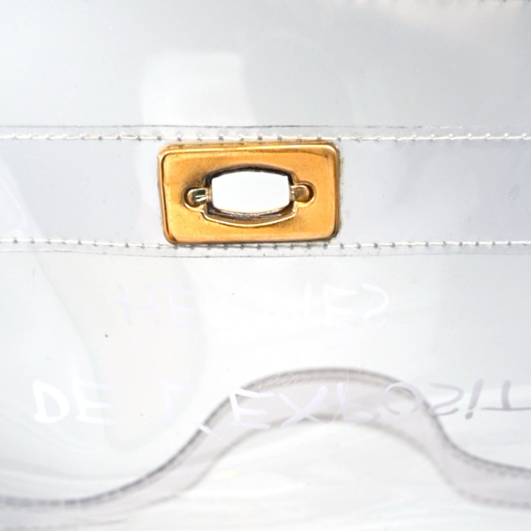 Hermes Vinyl Souvenir De L'Exposition Kelly Transparent GHW Transparent 1997