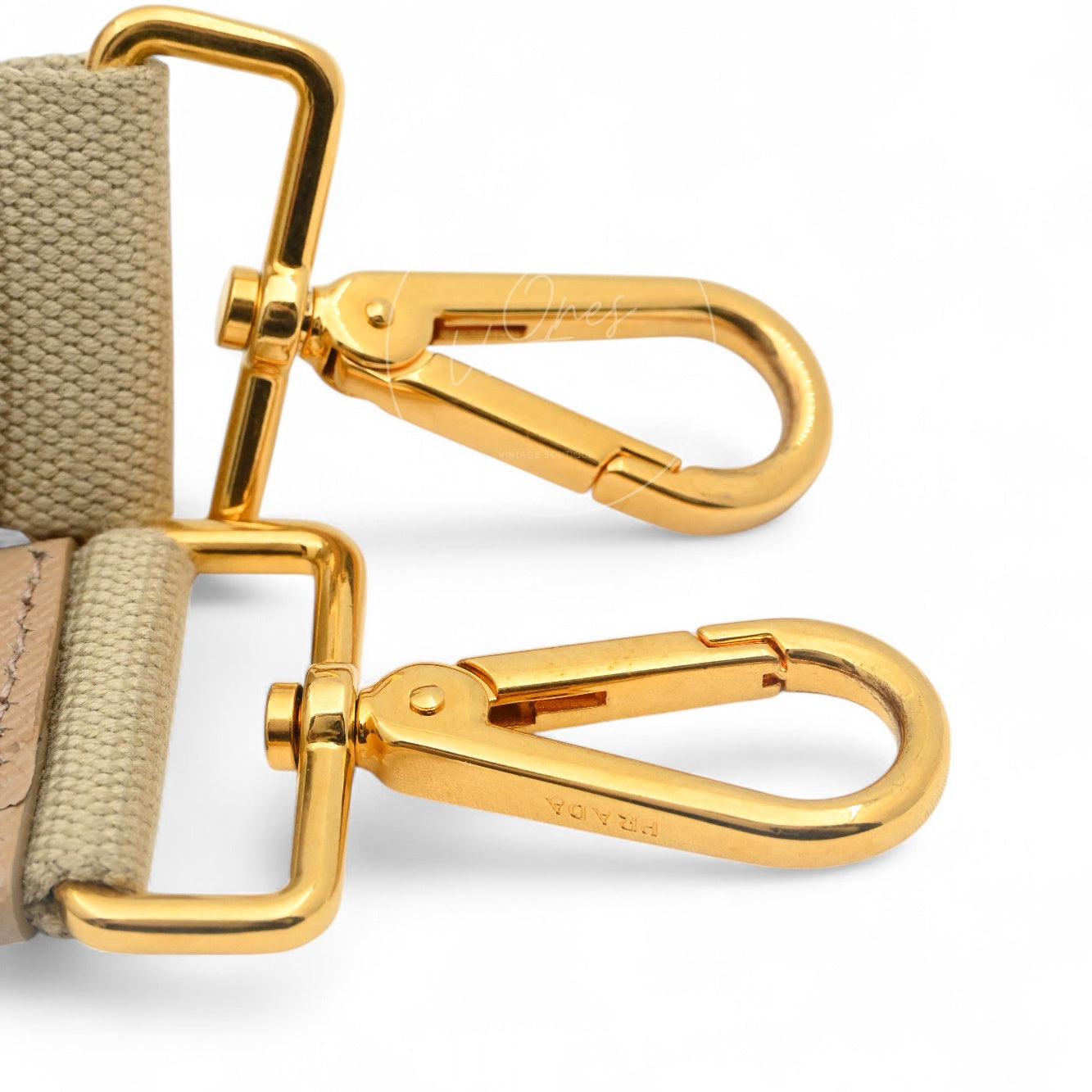 Prada 1BG439 Mini Canapa Handbag in Beige Canvas GHW Beige