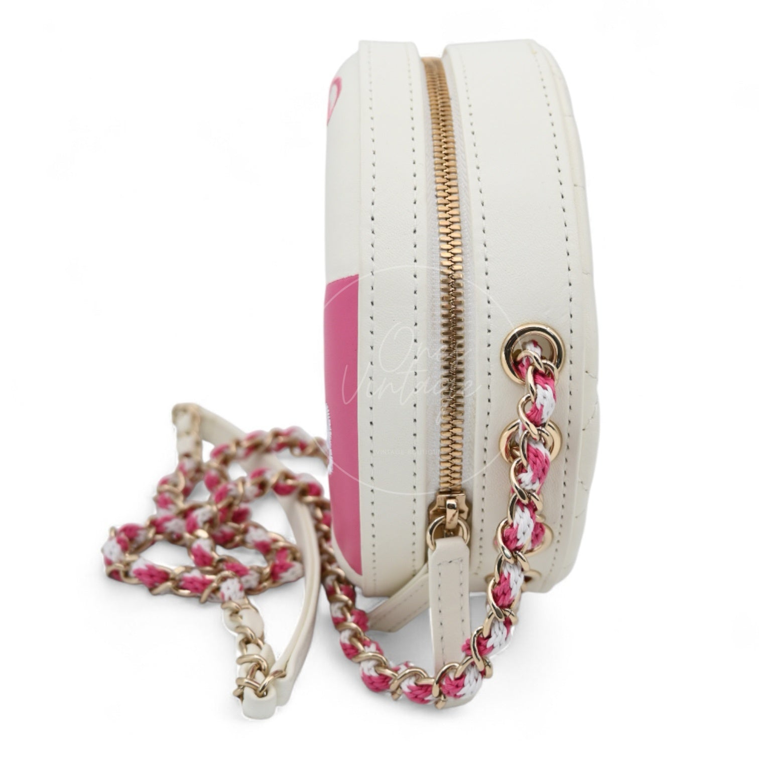 Chanel Pink & White Lambskin La Pausa Lifesaver Bag