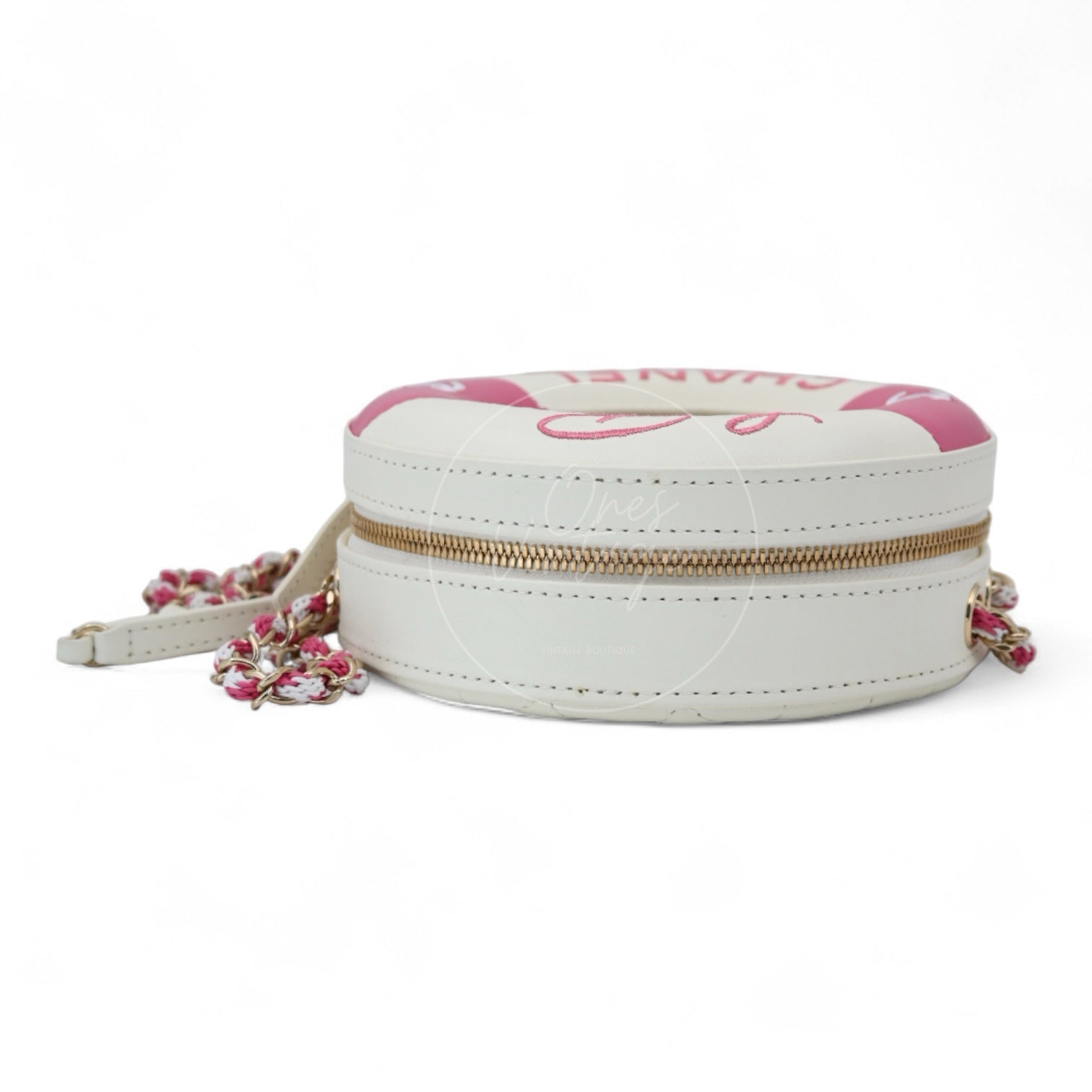 Chanel Pink & White Lambskin La Pausa Lifesaver Bag