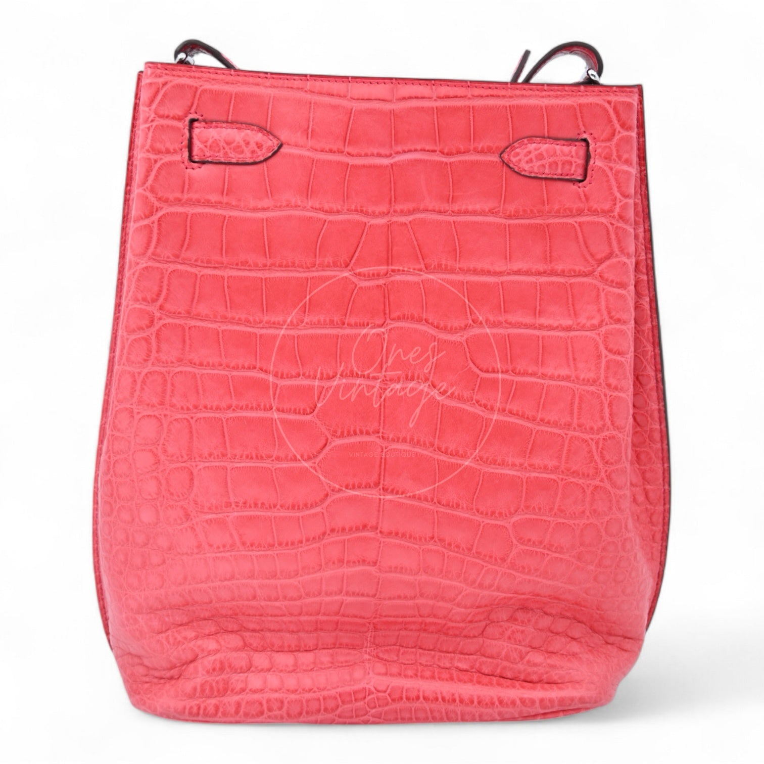 Hermes So Kelly 22 Croco Pink PHW Square O