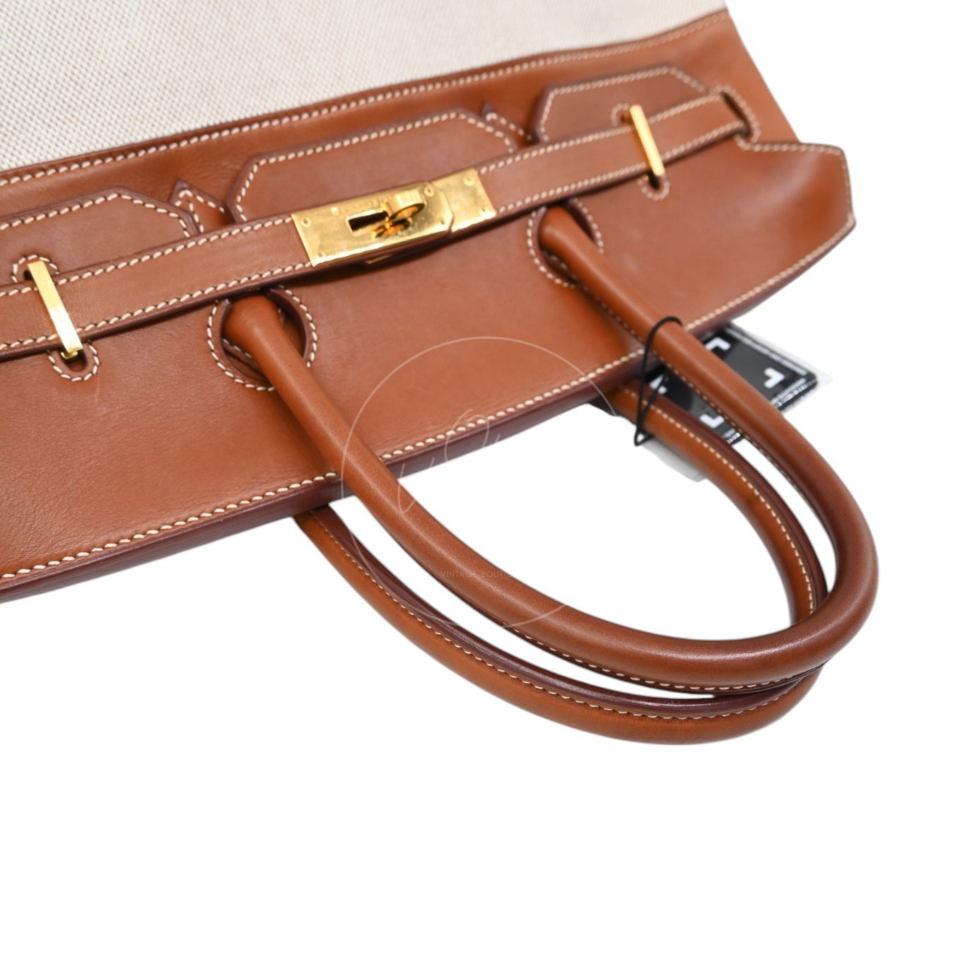 Hermes Birkin 35 Fabrics x Barenia GHW Beige Brown Square H