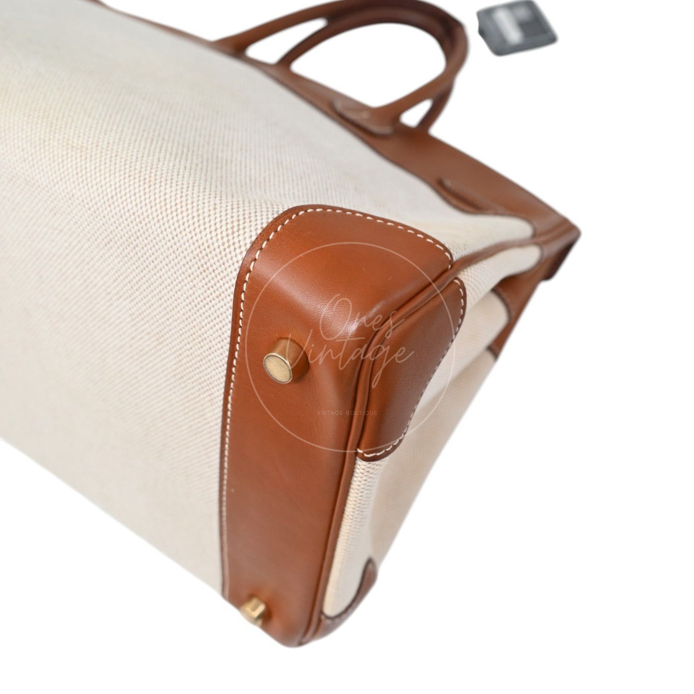 Hermes Birkin 35 Fabrics x Barenia GHW Beige Brown Square H