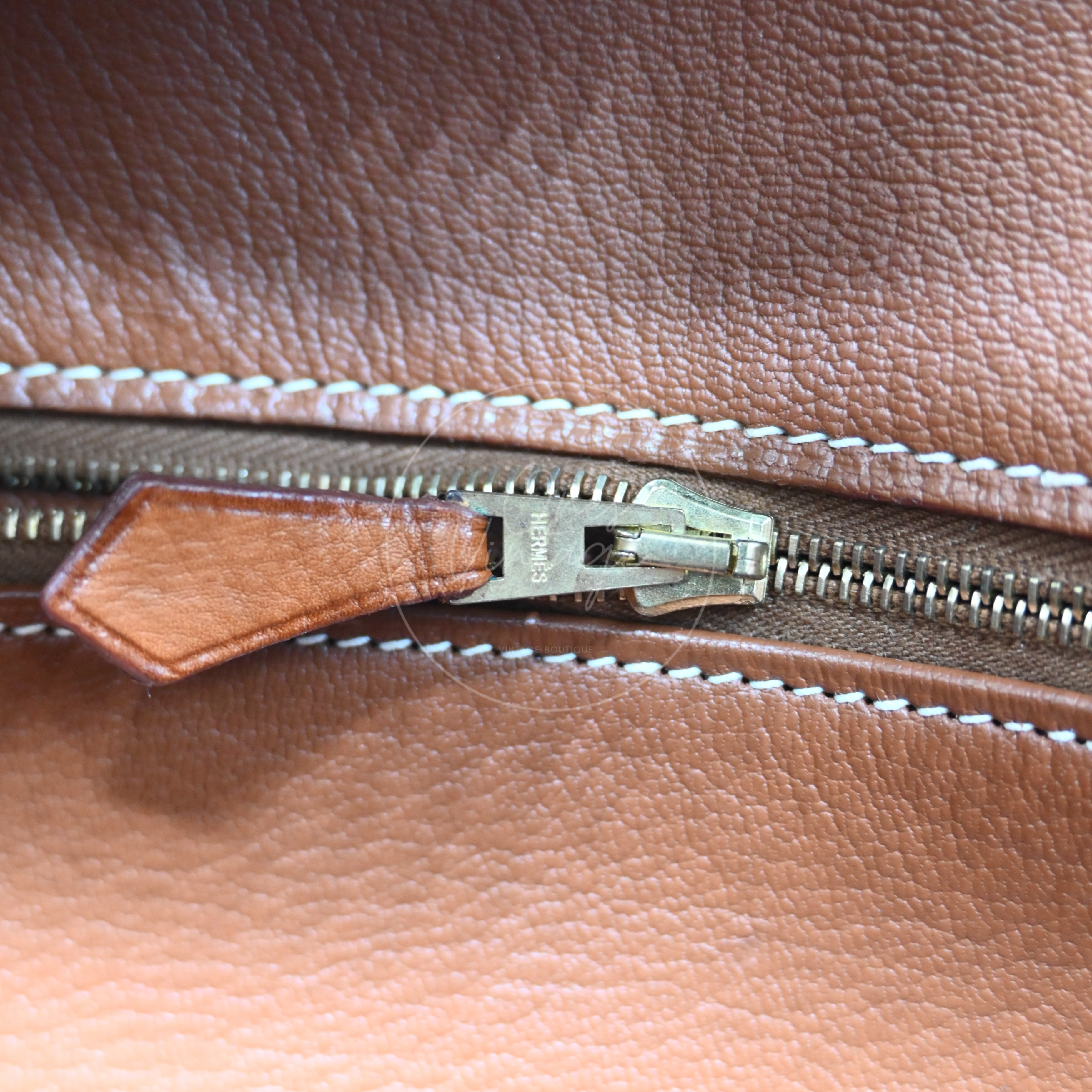 Hermes Birkin 35 Fabrics x Barenia GHW Beige Brown Square H