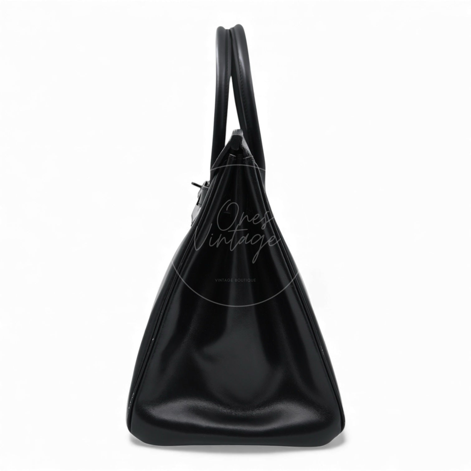 Hermes Birkin 35 So Black Handbag PVD Black Square O