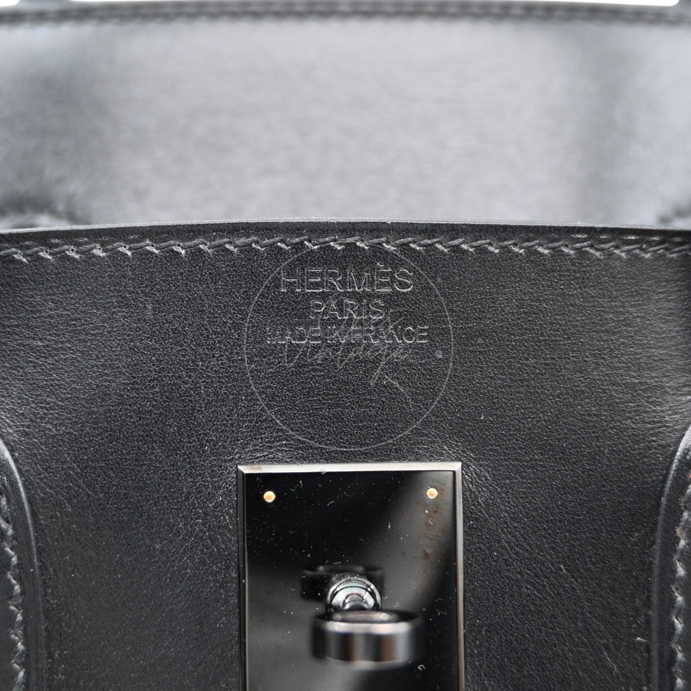 Hermes Birkin 35 So Black Handbag PVD Black Square O