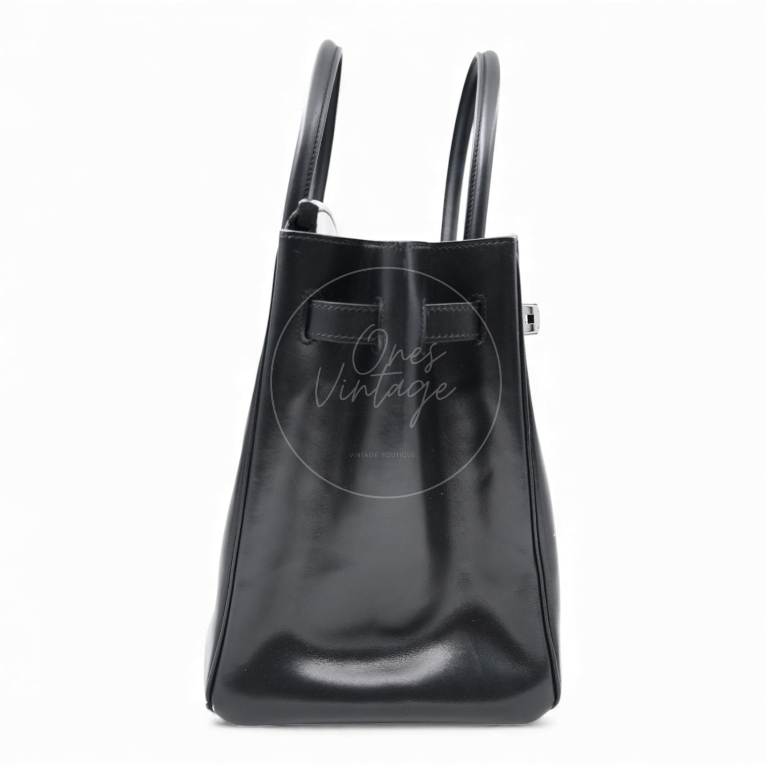 Hermes Birkin 35 So Black Handbag PVD Black Square O
