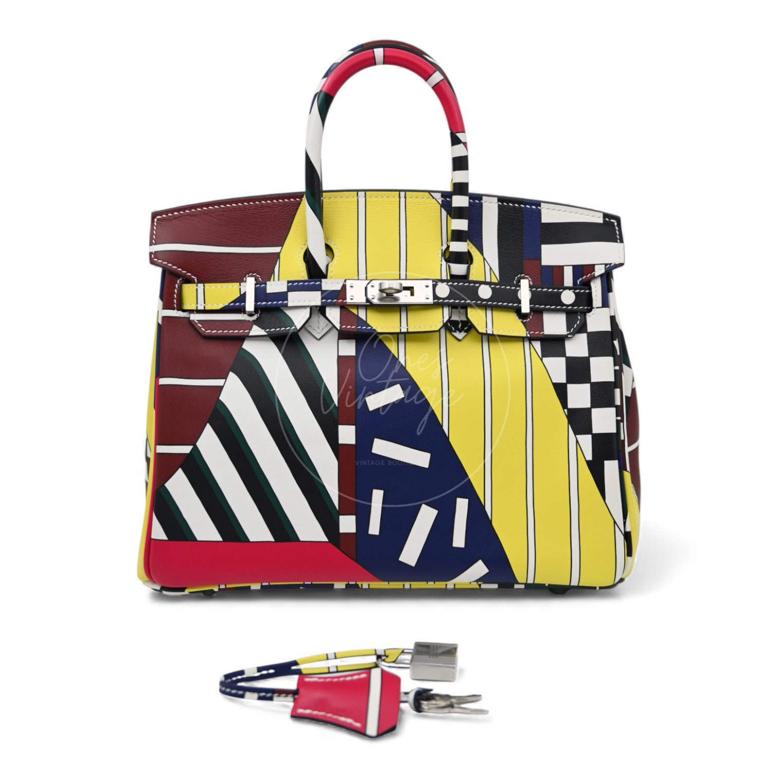 Hermes Birkin 25 Swift 'One Two Three and Away We Go' by Nigel Peake PHW Multicolour Stamp C