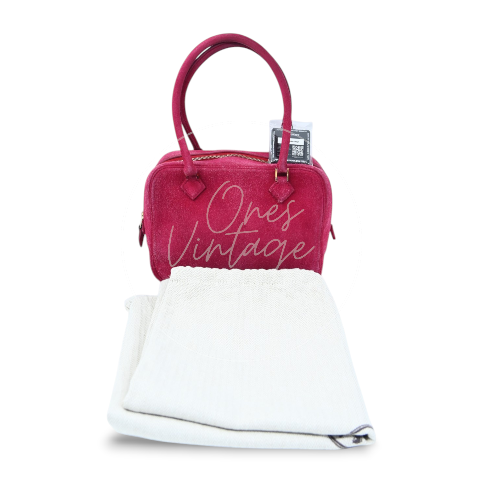 Hermes Plume Mini Suede GHW Pink Square H