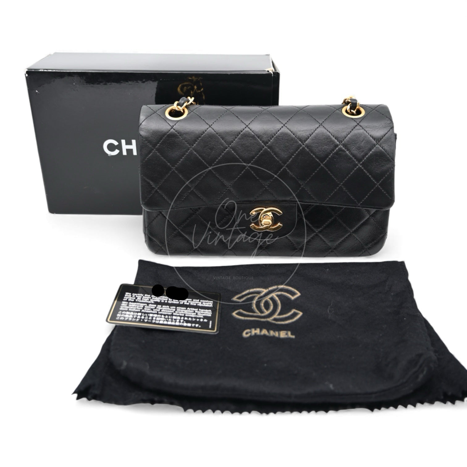 Chanel CF23 Small Classic Flap Bag Lambskin GHW Black Series 1