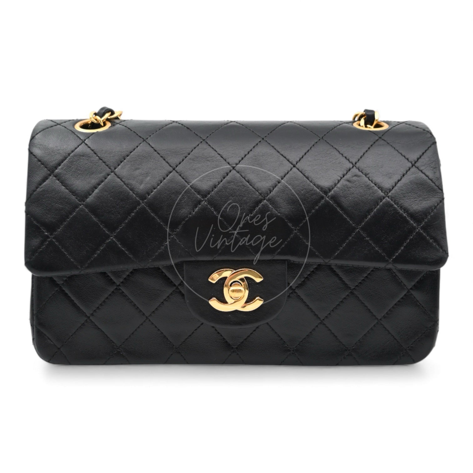 Chanel CF23 Small Classic Flap Bag Lambskin GHW Black Series 1
