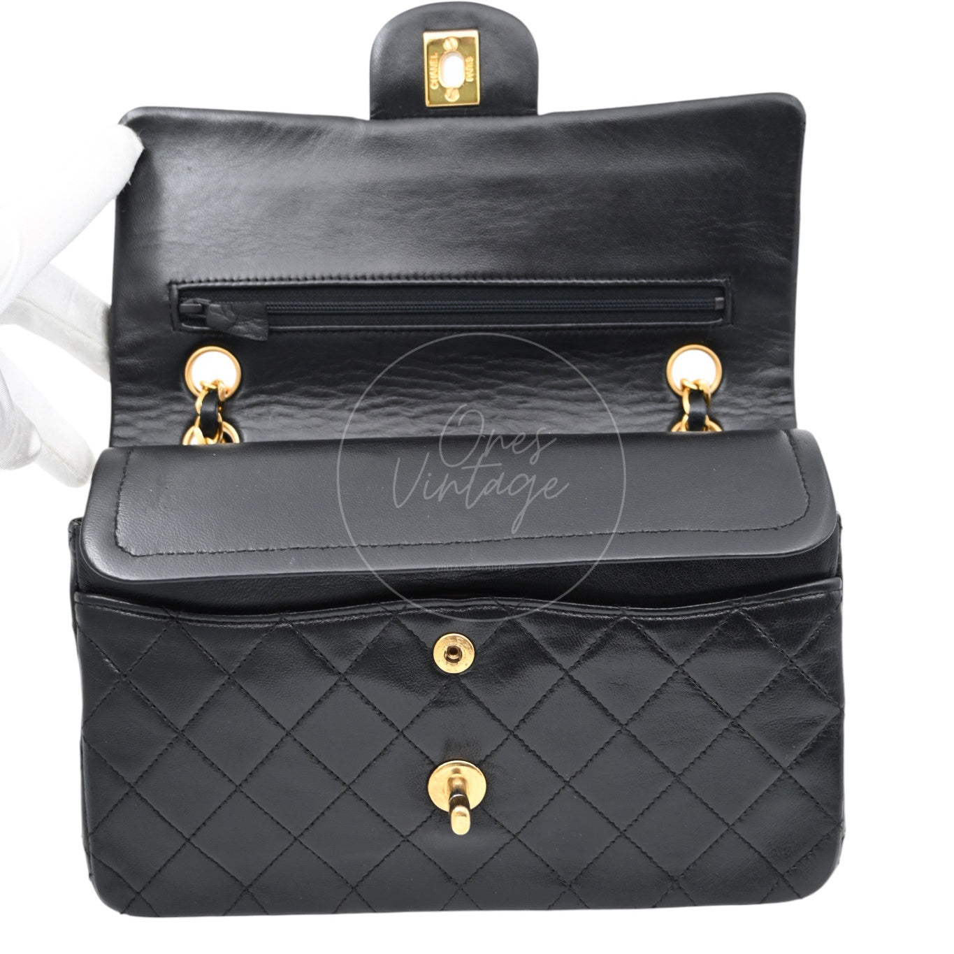 Chanel CF23 Small Classic Flap Bag Lambskin GHW Black Series 1