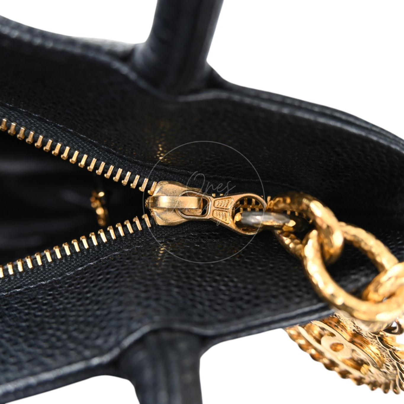 Chanel Black Caviar Vintage Medallion Tote Bag GHW Black Series 6