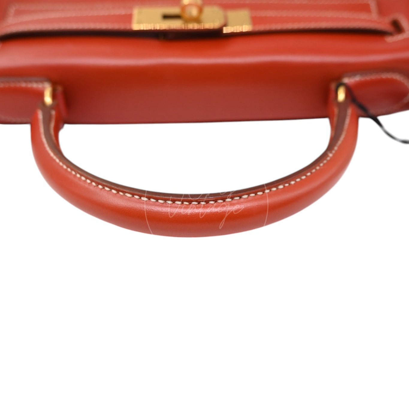 Hermes Kelly 28 Box Leather Handbag GHW Brique Circle W