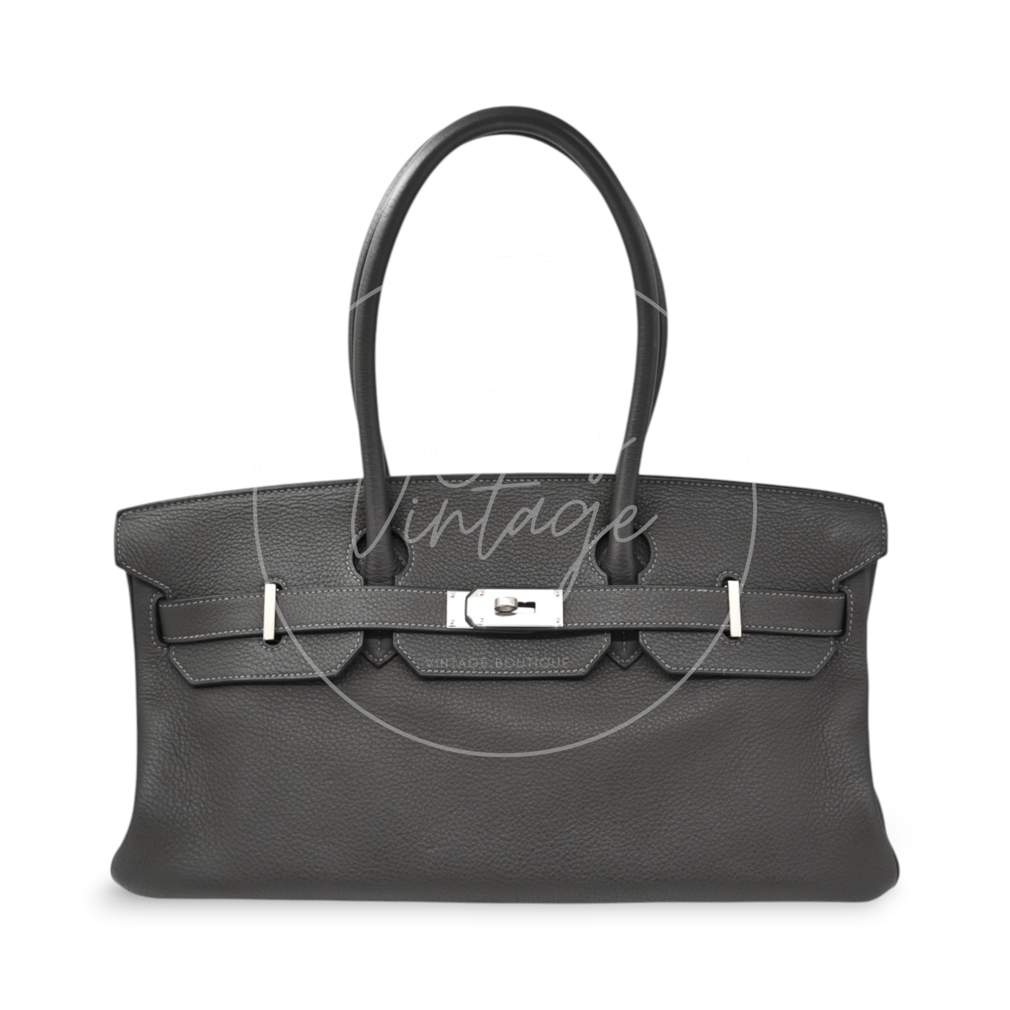 Hermes Shoulder Birkin PHW Gris Graphite Square M
