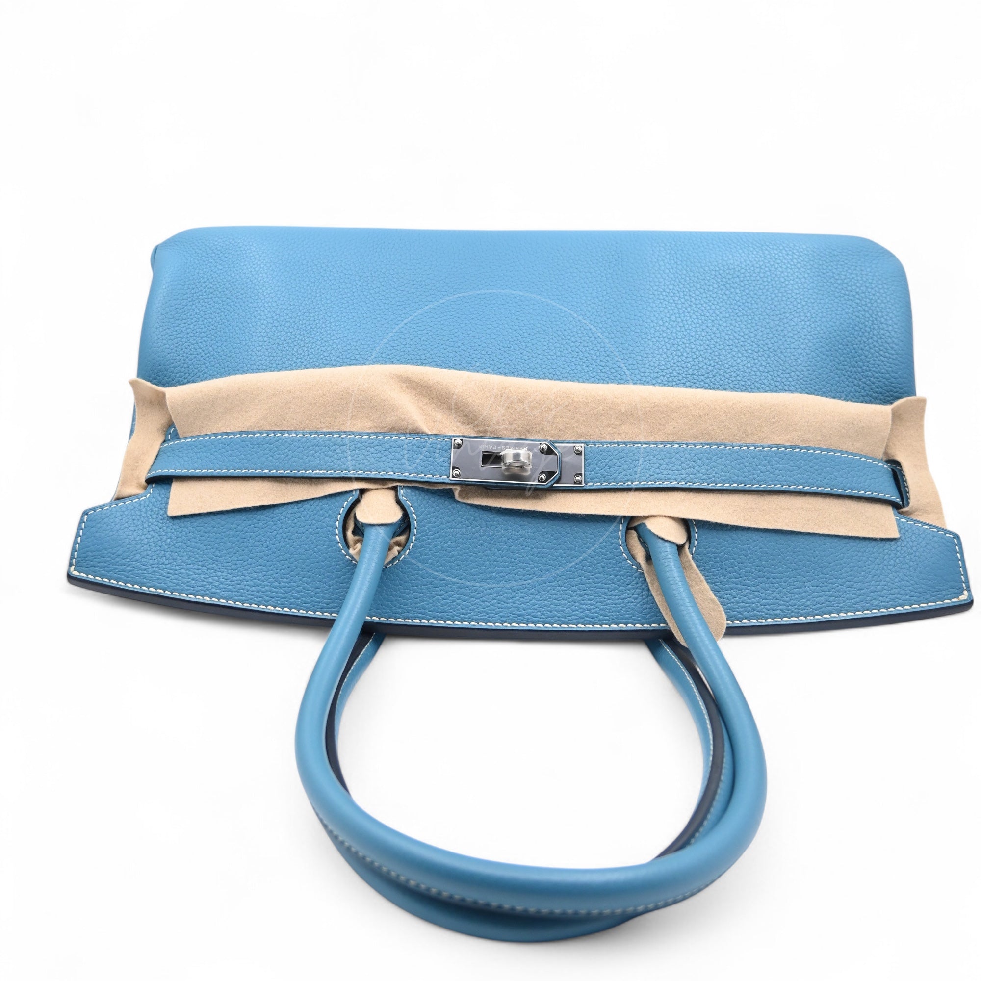 Hermes Shoulder Birkin Denim Togo PHW Blue Square M