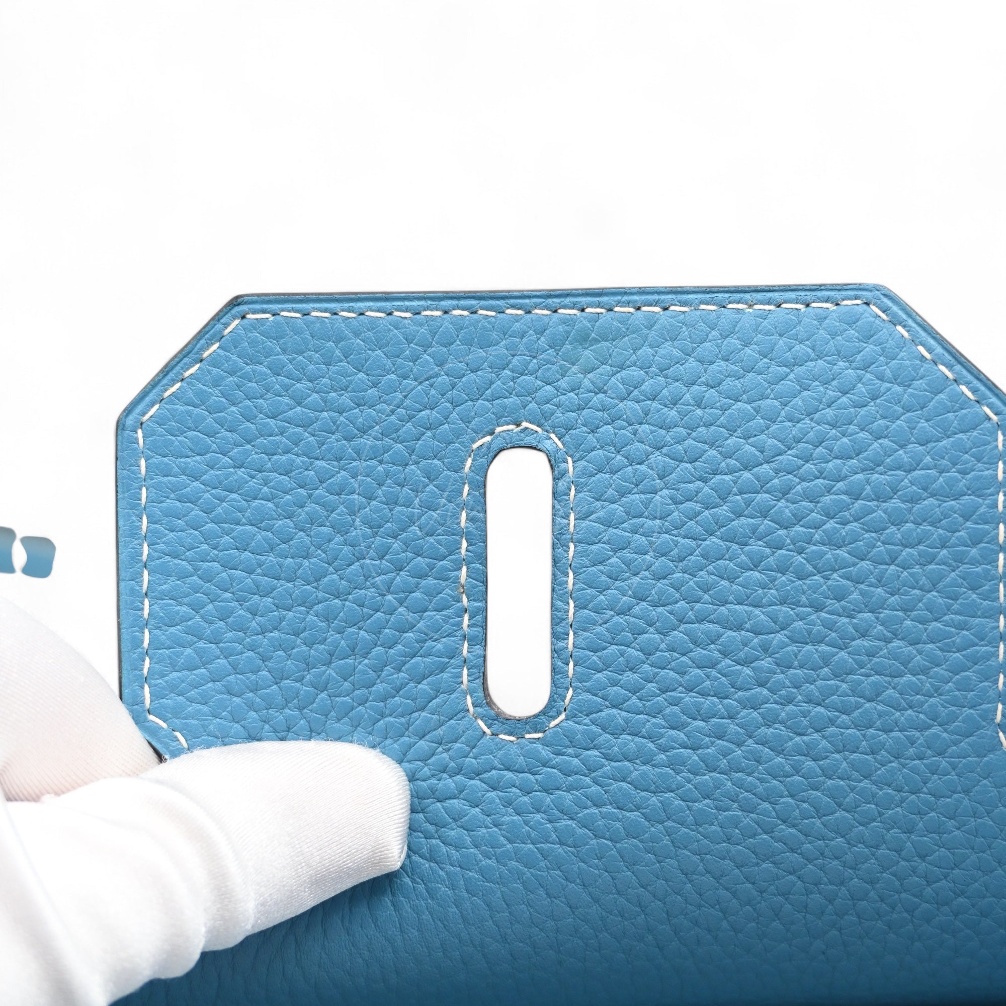 Hermes Shoulder Birkin Denim Togo PHW Blue Square M