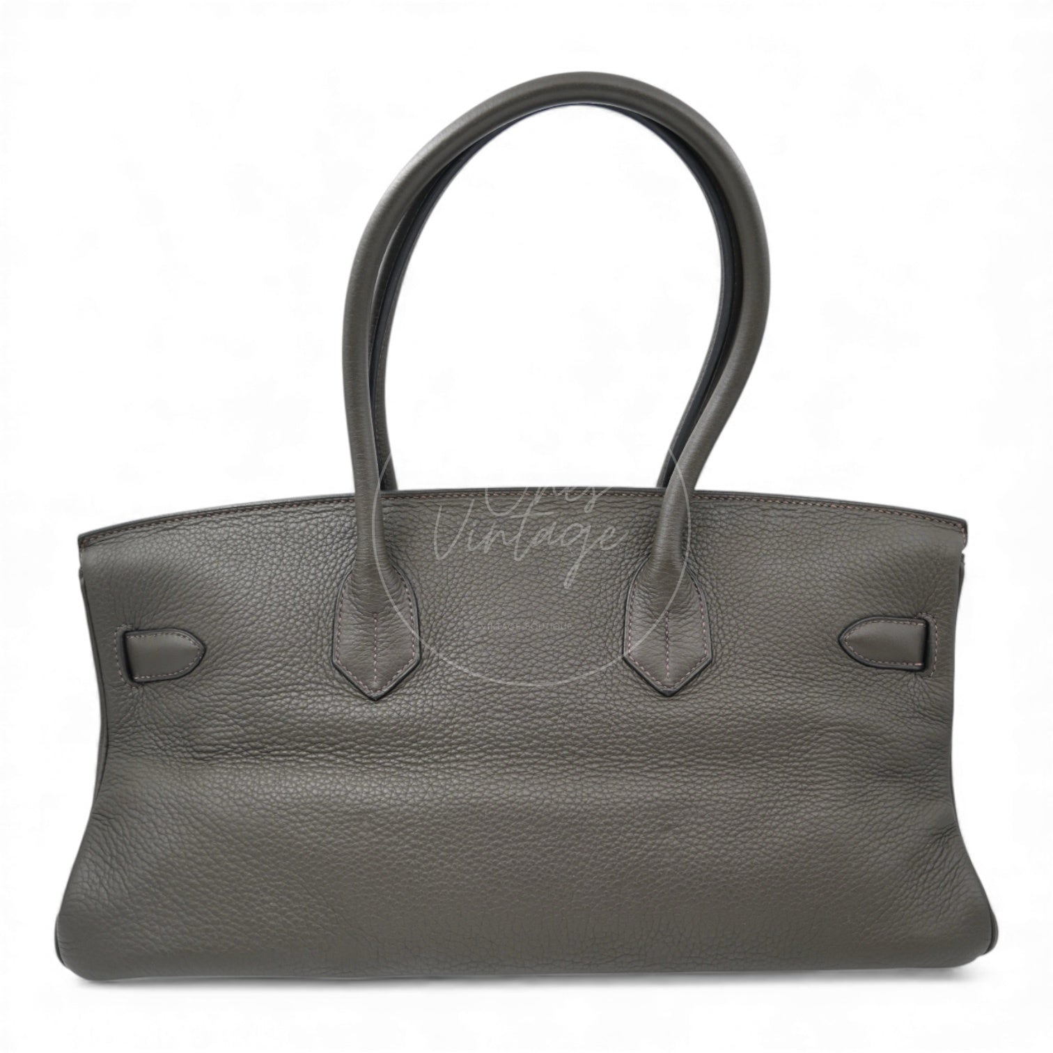 Hermes Birkin Shoulder Clemence GHW Dark Green Square M